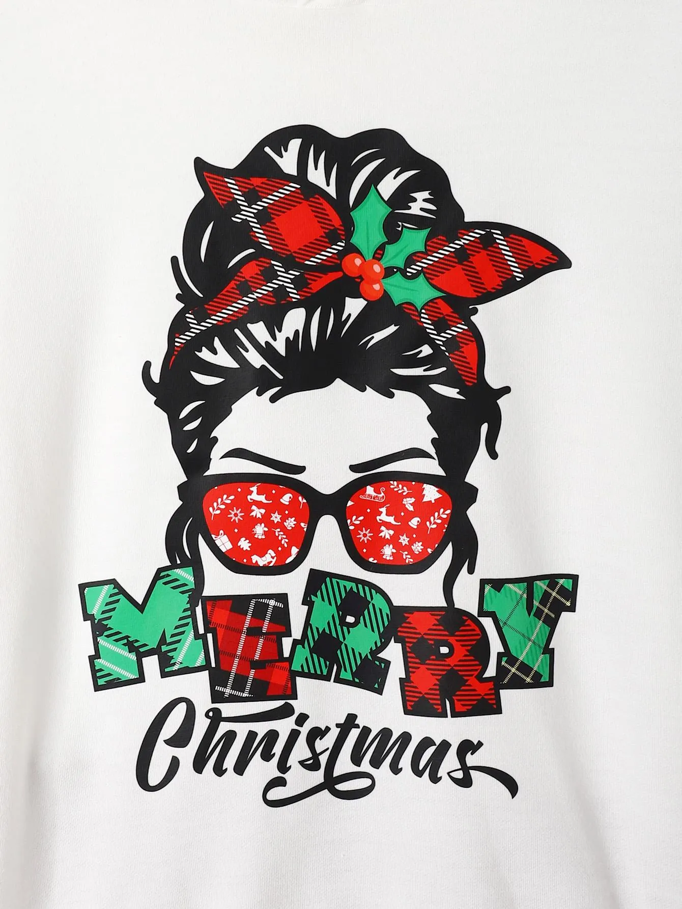 8-14Y 2pcs Girl's MERRY CHRISTMAS Print Outfit Hooded Long Sleeve Top, Flared Pants Kid's Clothes Set For Spring Fall Winter White Catpapa 462307026