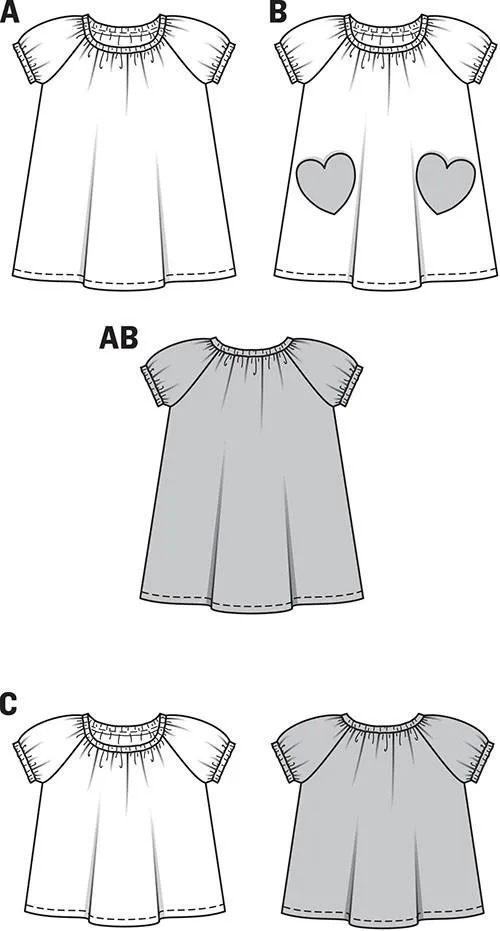 BD9438 Toddler Dress and Shirt pattern | Easy