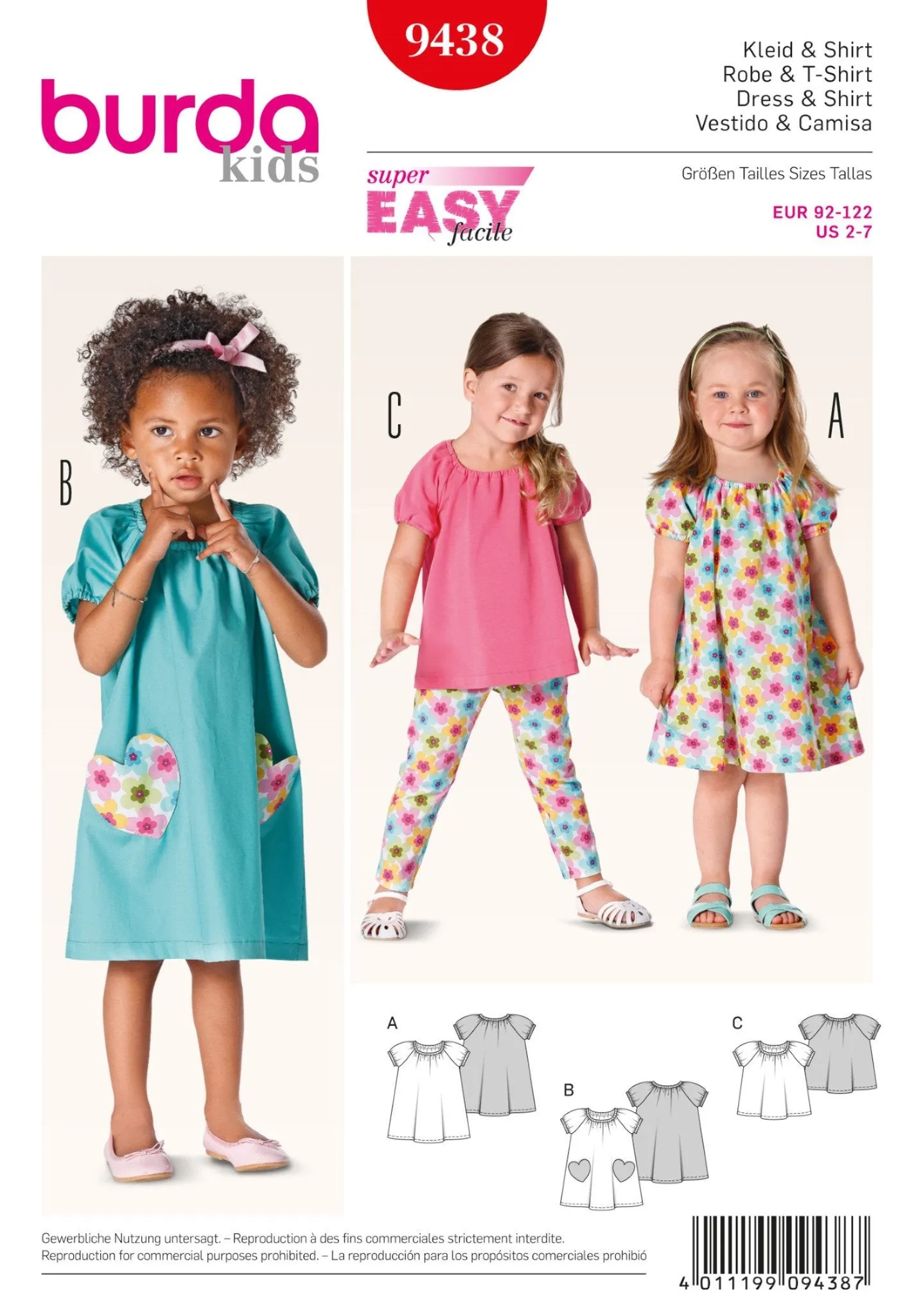 BD9438 Toddler Dress and Shirt pattern | Easy