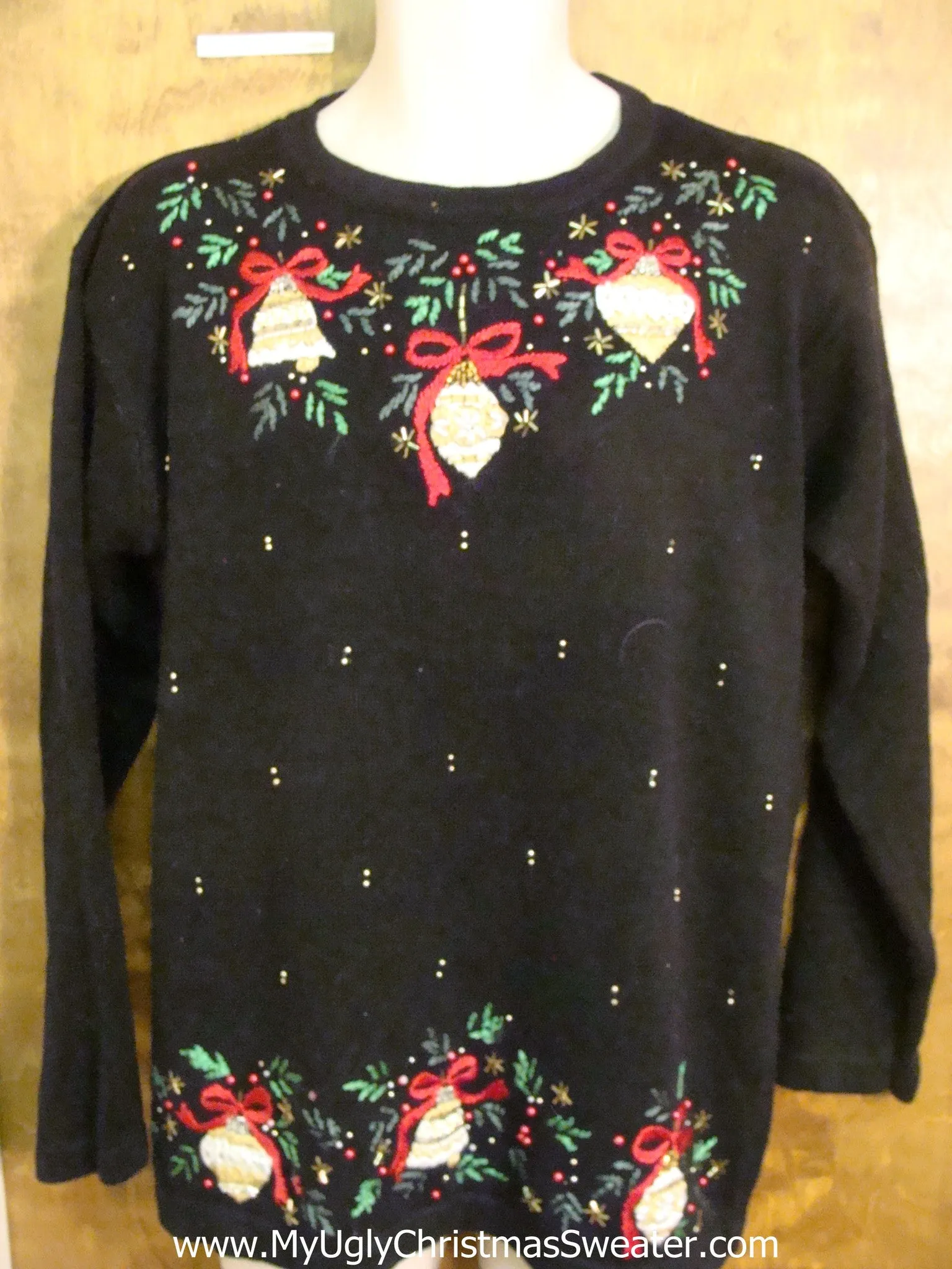 Bling Ornaments Corny Cheesy Christmas Sweater