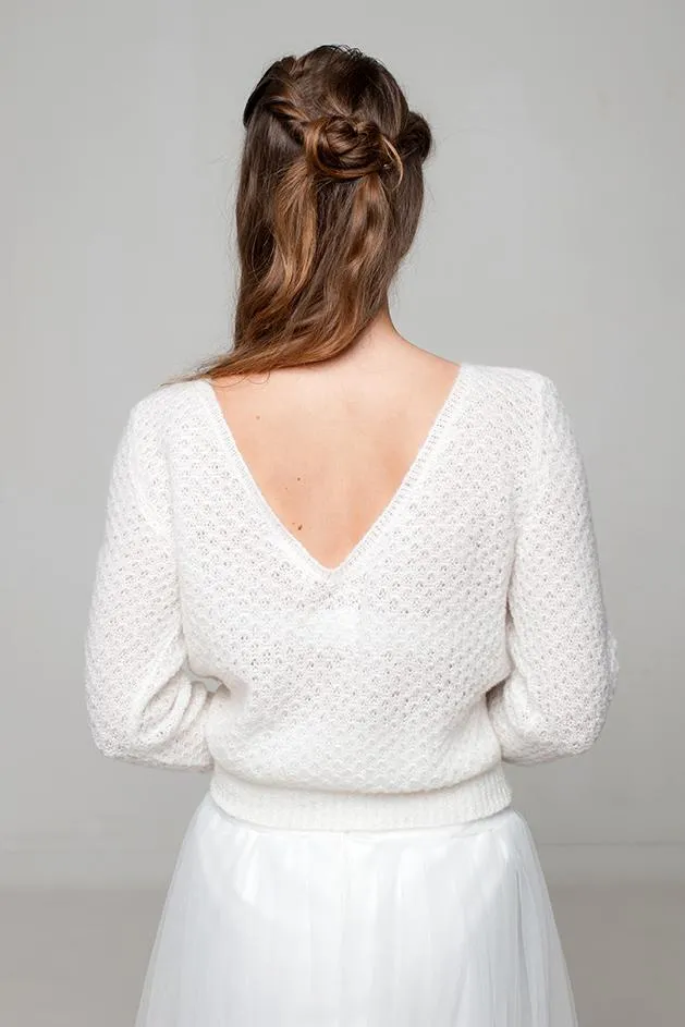 Brautpullover ELLY im Lacemuster gestrickt im Mix und Match Look
