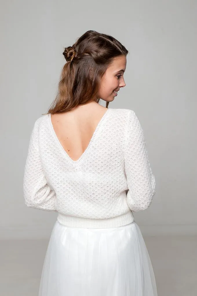 Brautpullover ELLY im Lacemuster gestrickt im Mix und Match Look