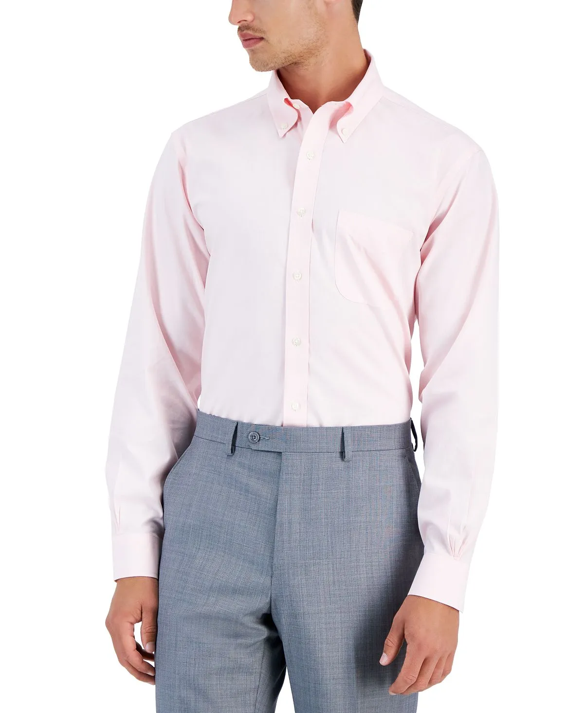 Brooks Brothers Men's Plain Regular Fit No Iron Dress Shirt