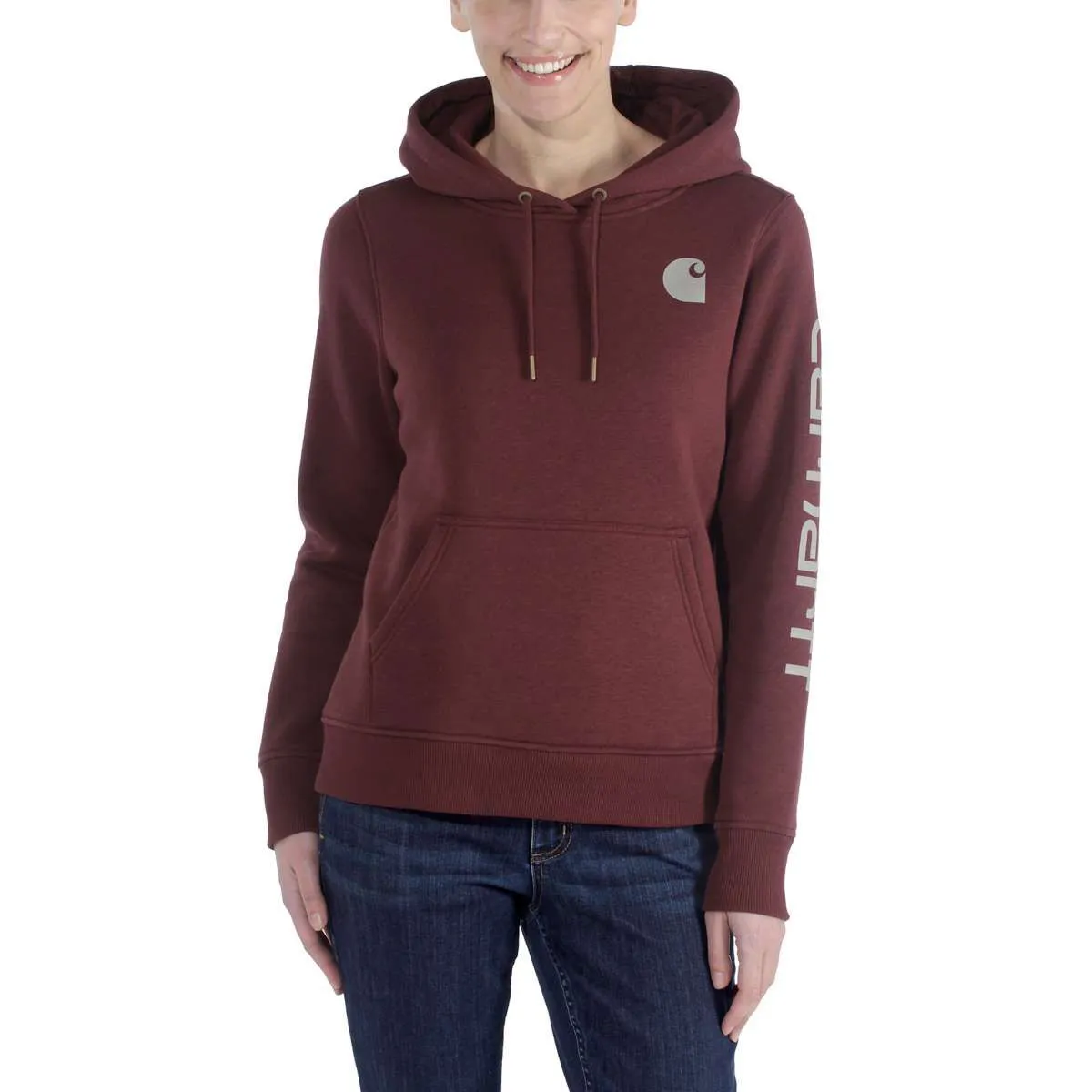 Carhartt&#x20;102791&#x20;Clarksburg&#x20;l&#x2F;s&#x20;Hooded&#x20;Sweatshirt&#x20;-&#x20;Dark&#x20;Cedar&#x20;Heather