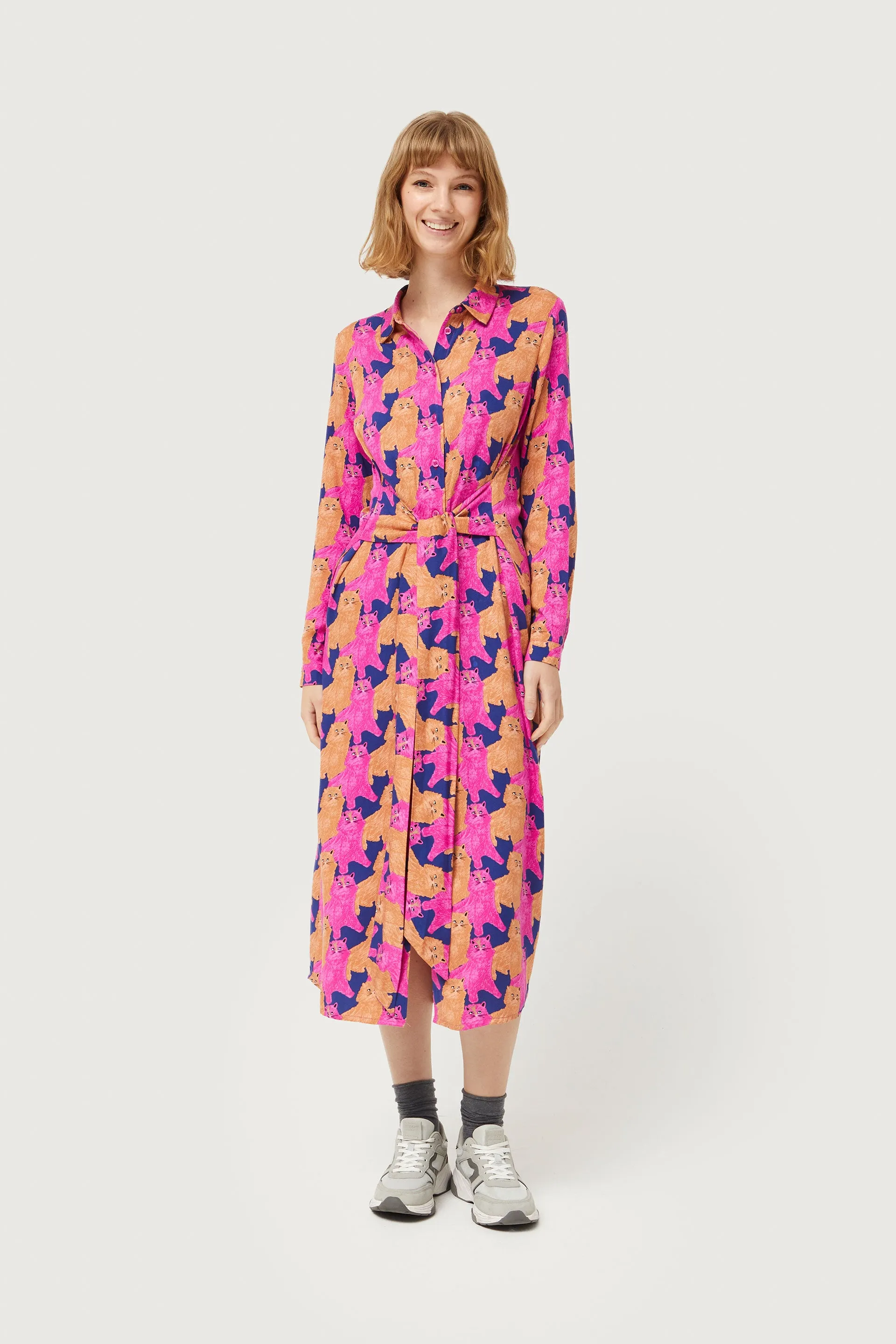 Compañia Fantastica - Meow Mix Midi Shirt Dress