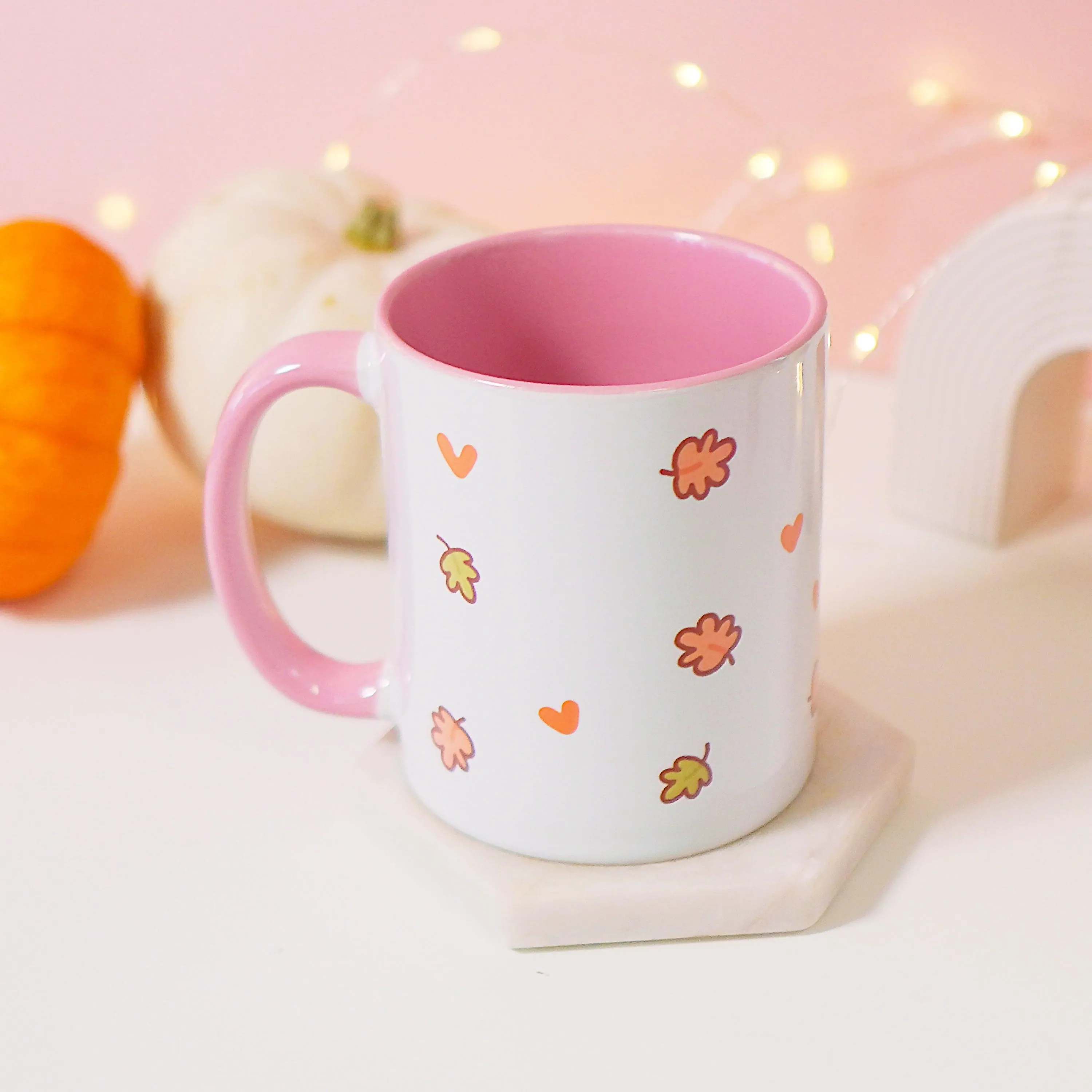 Cosy Autumn Pumpkin Spice Mug | Kawaii Pumpkin Coffee Cup with "Cosy Nights & Pumpkin Spice" Quote