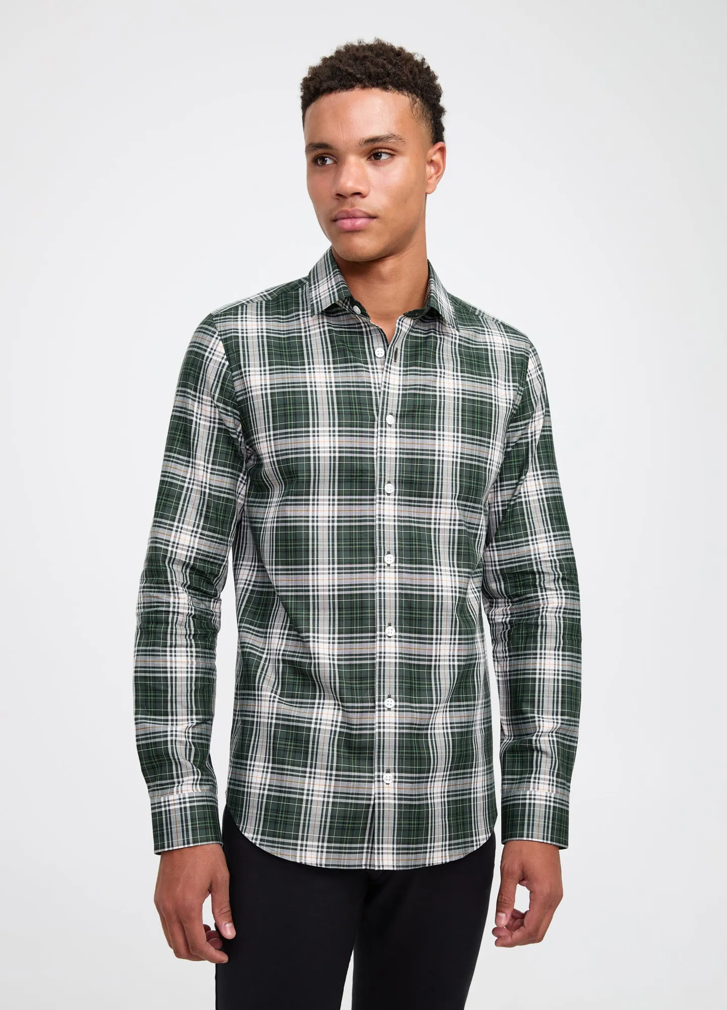 Cotton Oxford Check Shirt Green Combo