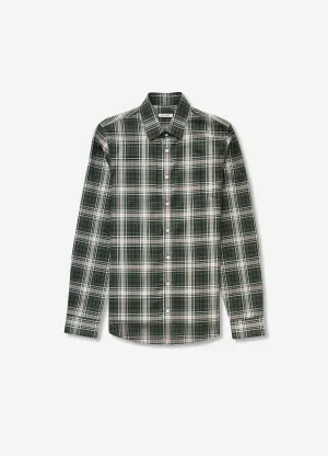 Cotton Oxford Check Shirt Green Combo