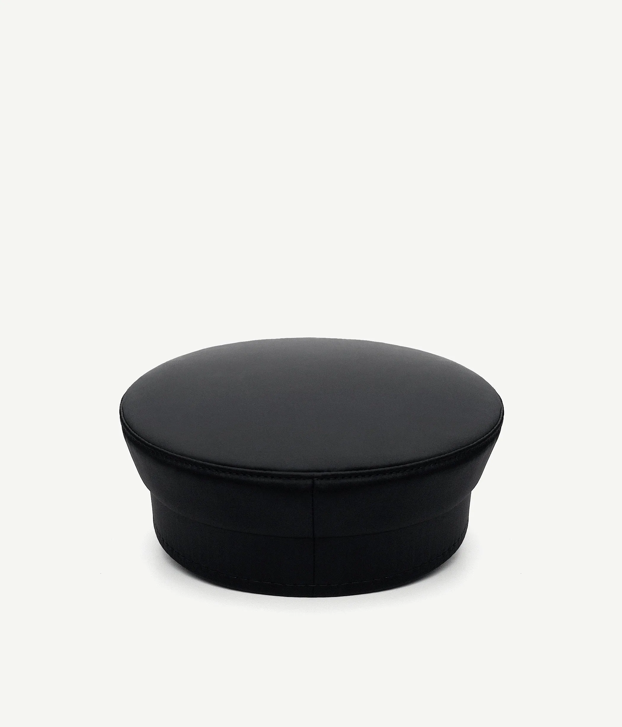 Crystal-embellished Black Satin Baker Boy Cap
