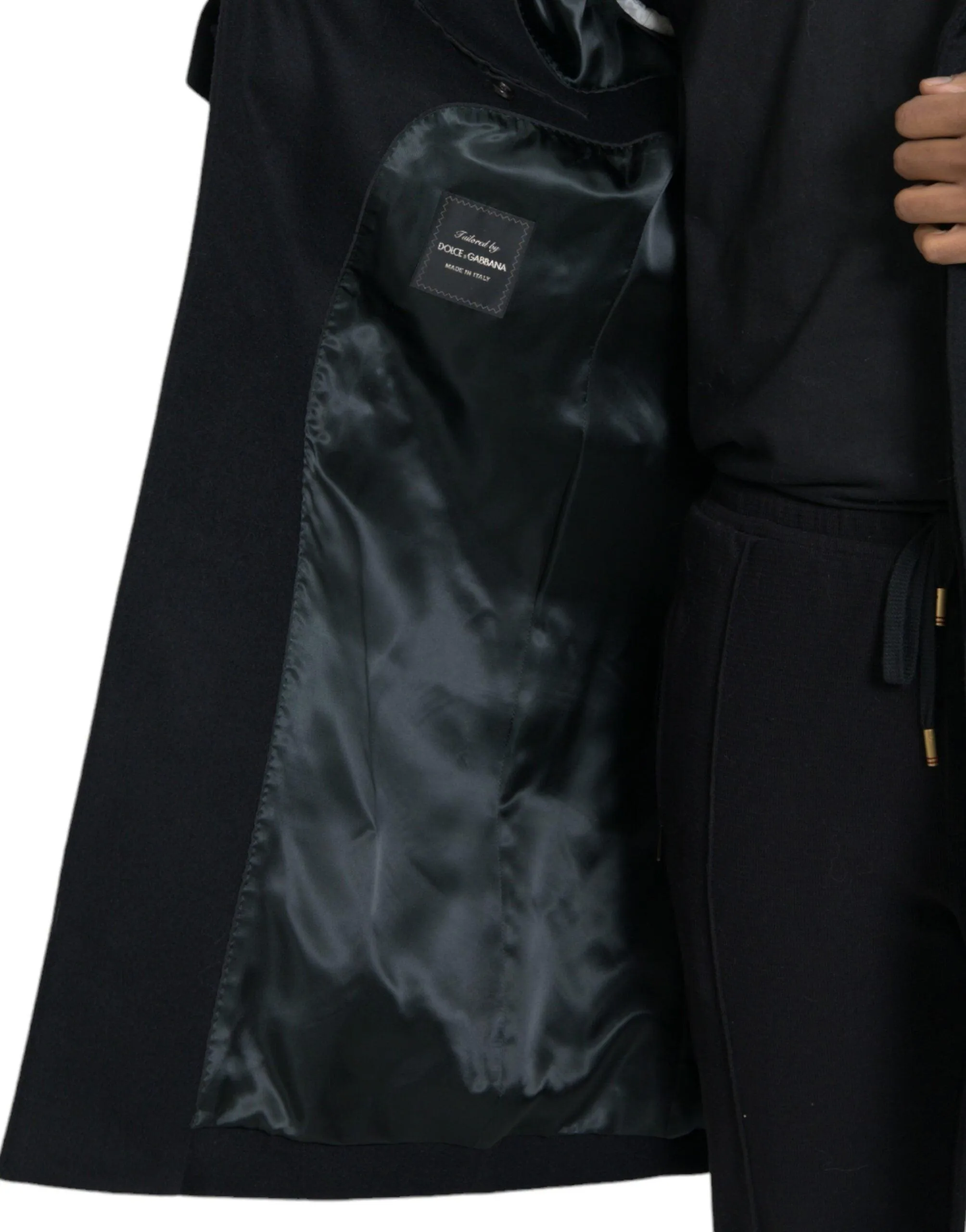 Dolce & Gabbana Black Wool Cashmere Coat