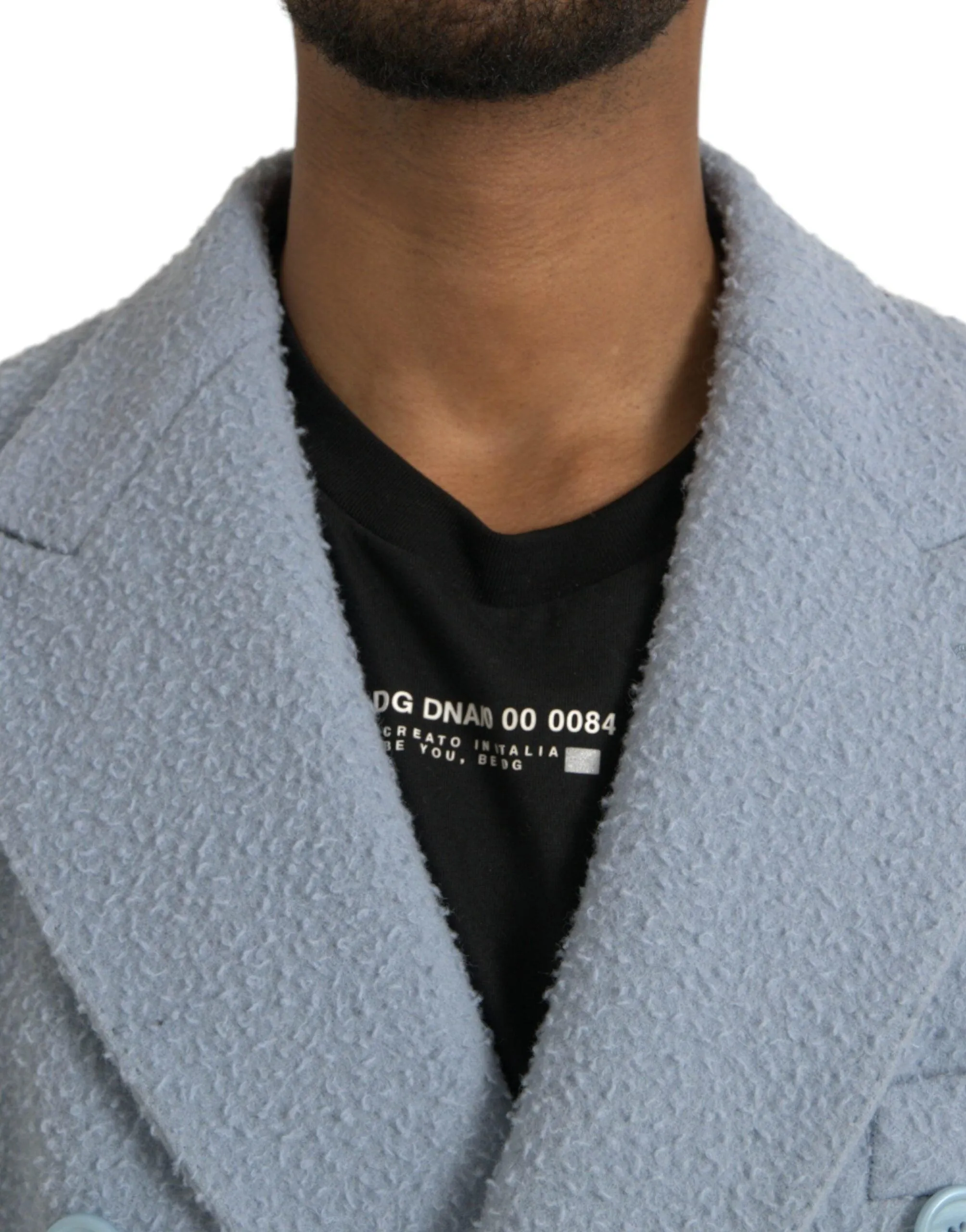 Dolce & Gabbana Blue Cashmere Long Coat
