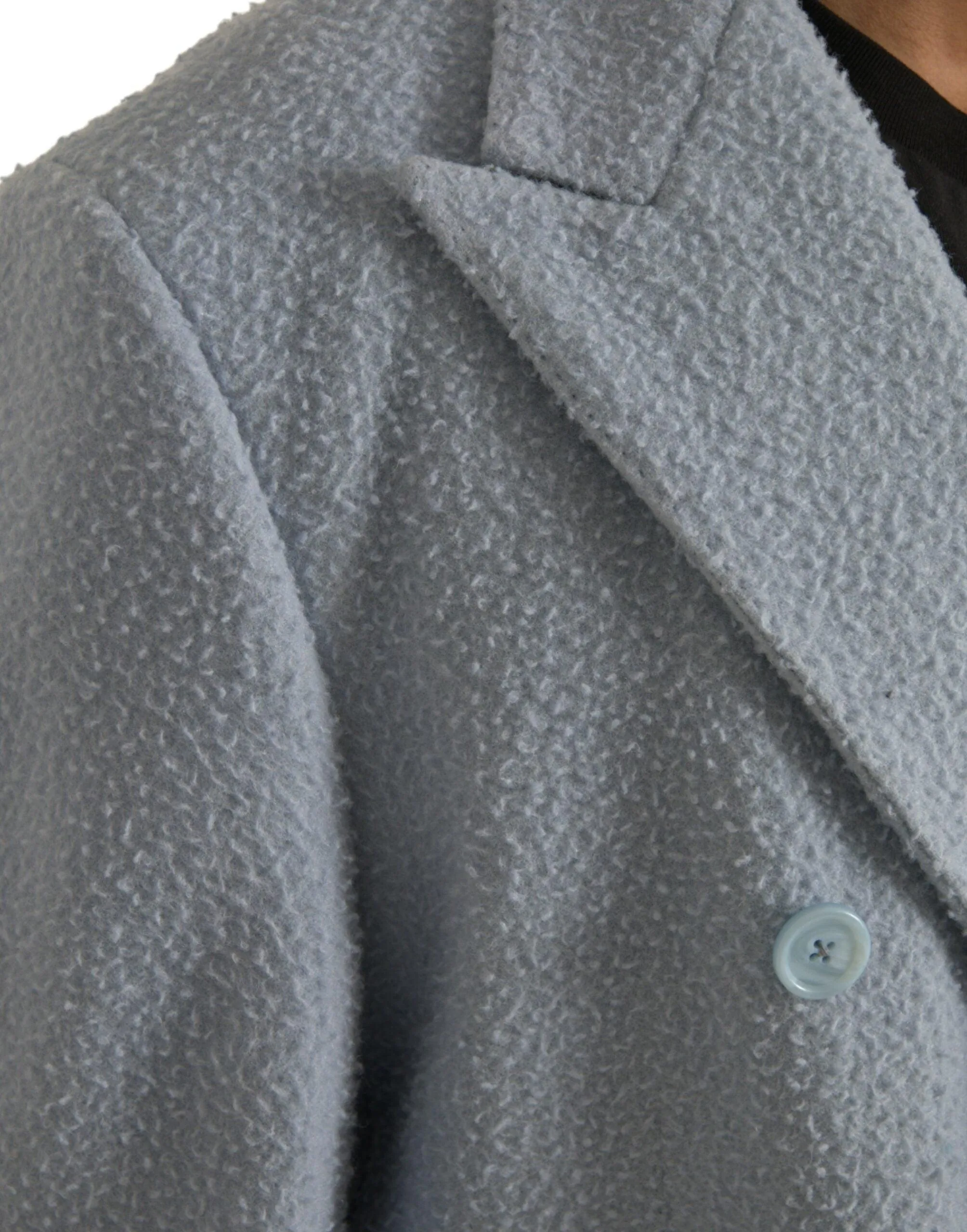 Dolce & Gabbana Blue Cashmere Long Coat