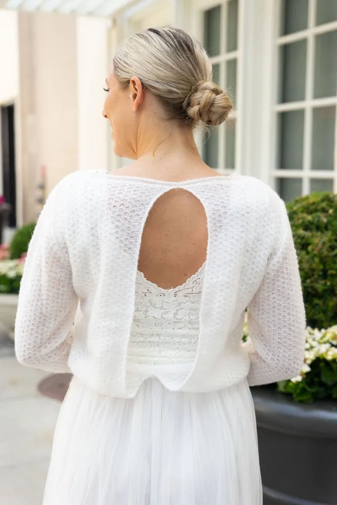 For You: Brautpullover für Hochzeiten AIMY mit großem Rücken-Ausschnitt
