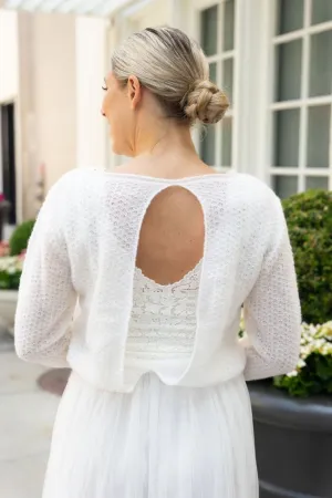 For You: Brautpullover für Hochzeiten AIMY mit großem Rücken-Ausschnitt