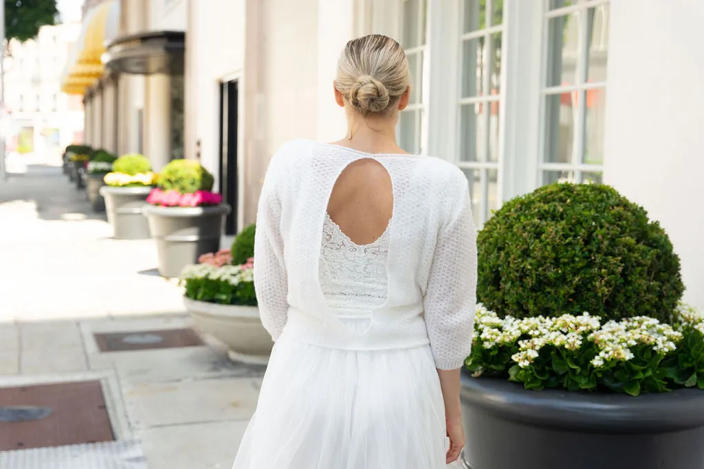 For You: Brautpullover für Hochzeiten AIMY mit großem Rücken-Ausschnitt