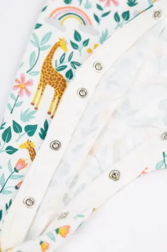 Frugi Lovely Babygrow - Soft White Giraffes