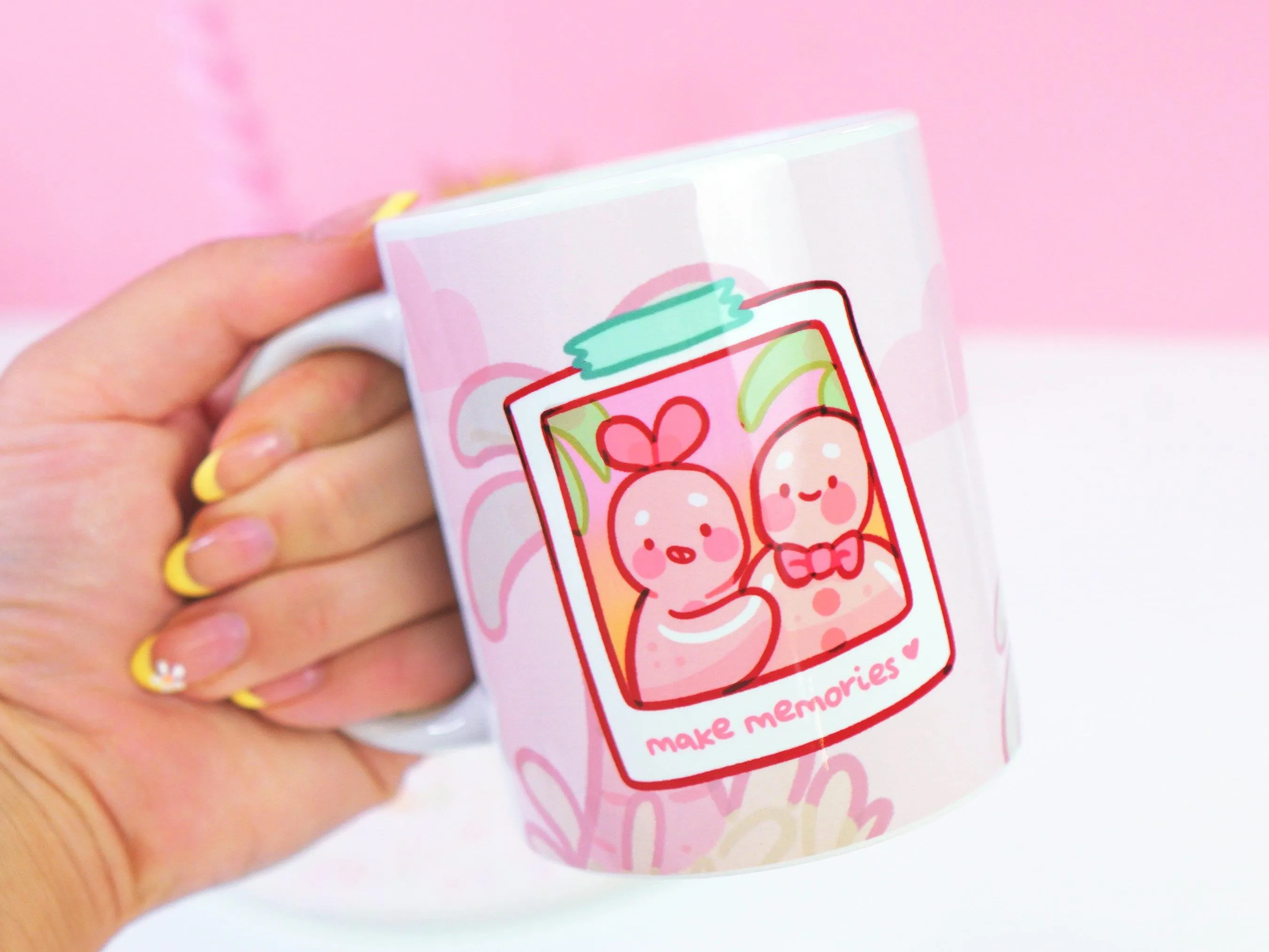 Gingie & Spice "Make Memories" Travel Mug | Kawaii Wanderlust Ceramic Cup for Adventure Lovers
