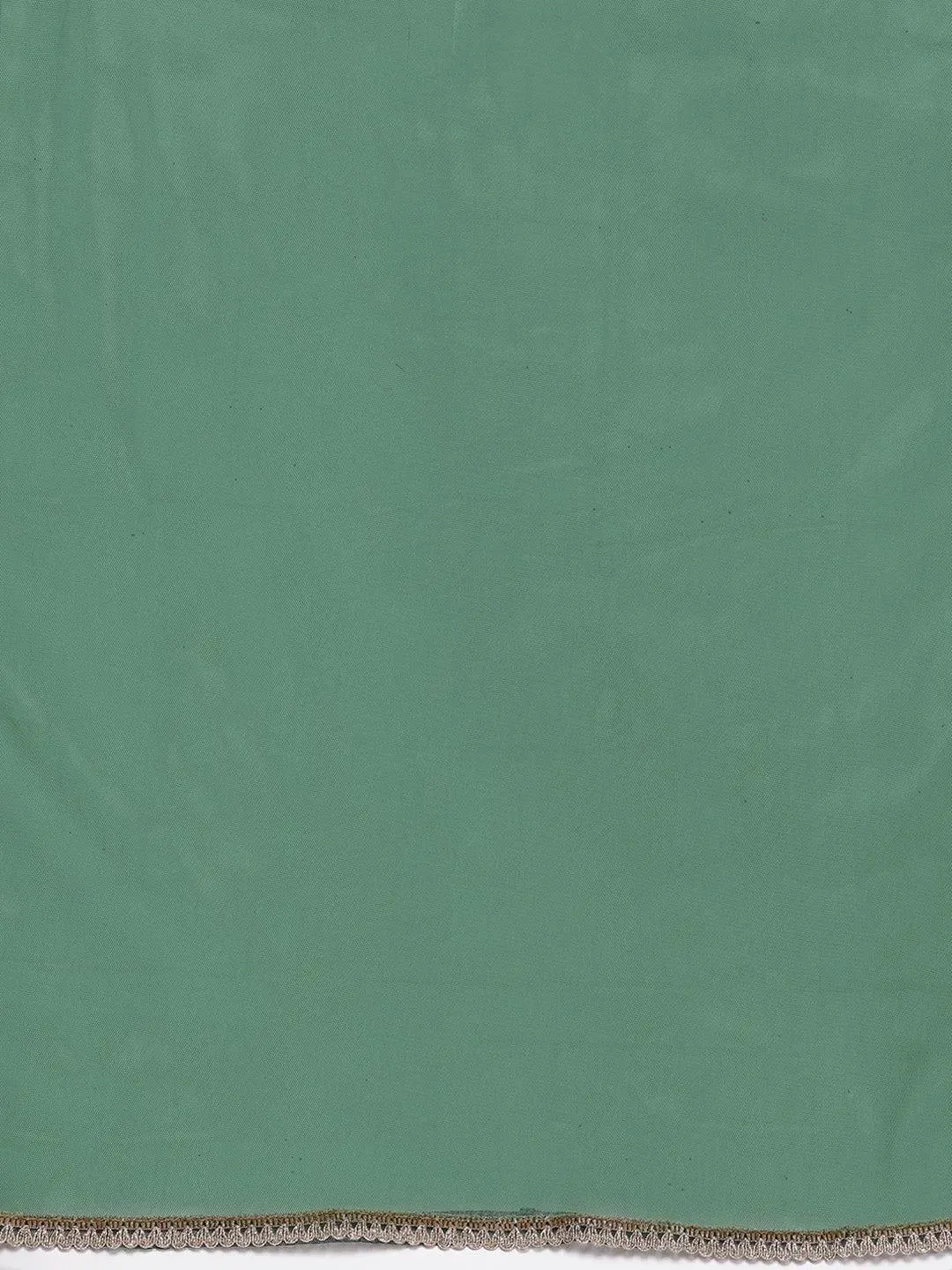 Green Embroidered Georgette A-Line Kurti With Palazzos & Dupatta