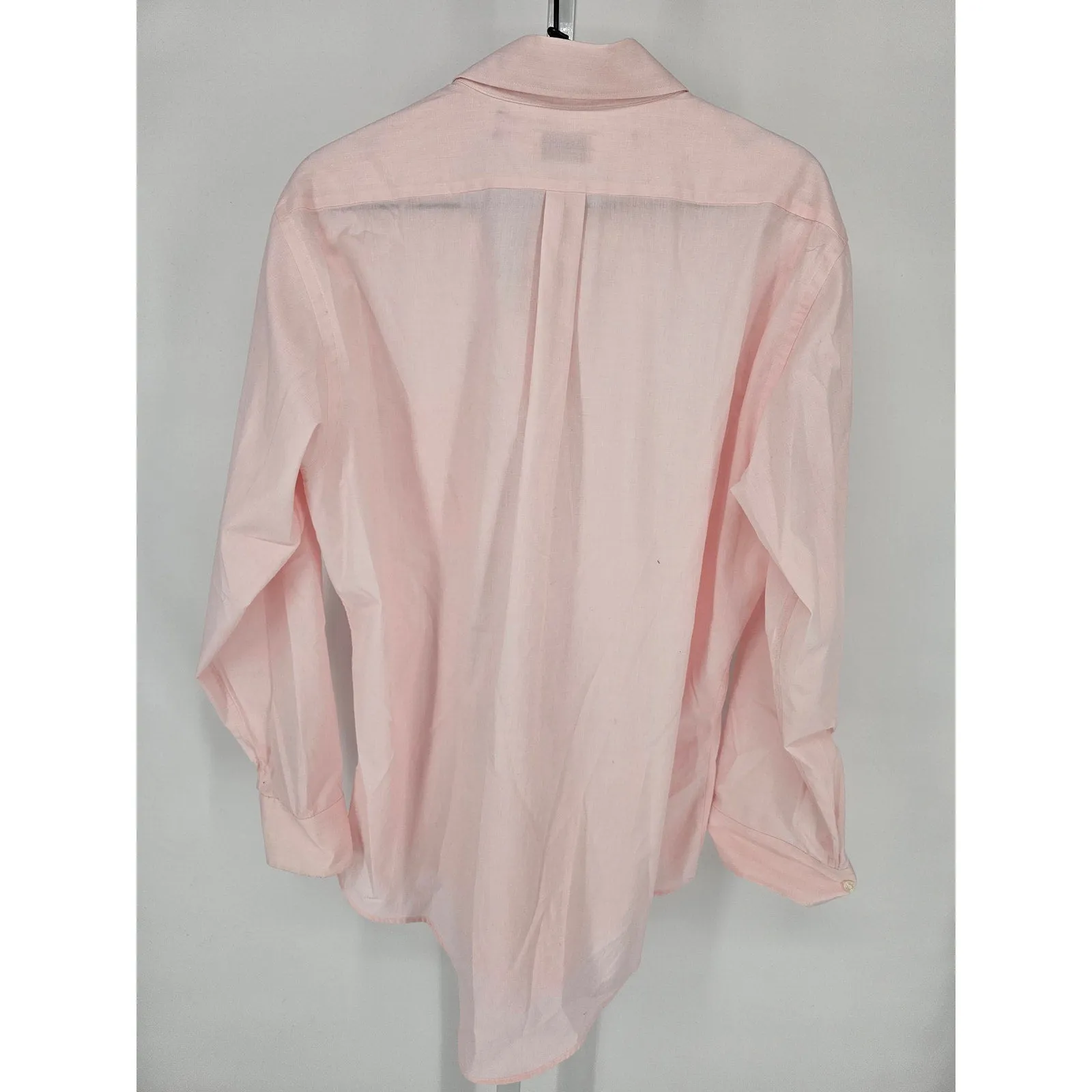 Hathaway Sz 16-32/33 English Poplin Long Sleeve Button Up Dress Shirt Light Pink