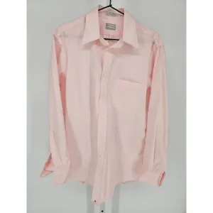 Hathaway Sz 16-32/33 English Poplin Long Sleeve Button Up Dress Shirt Light Pink