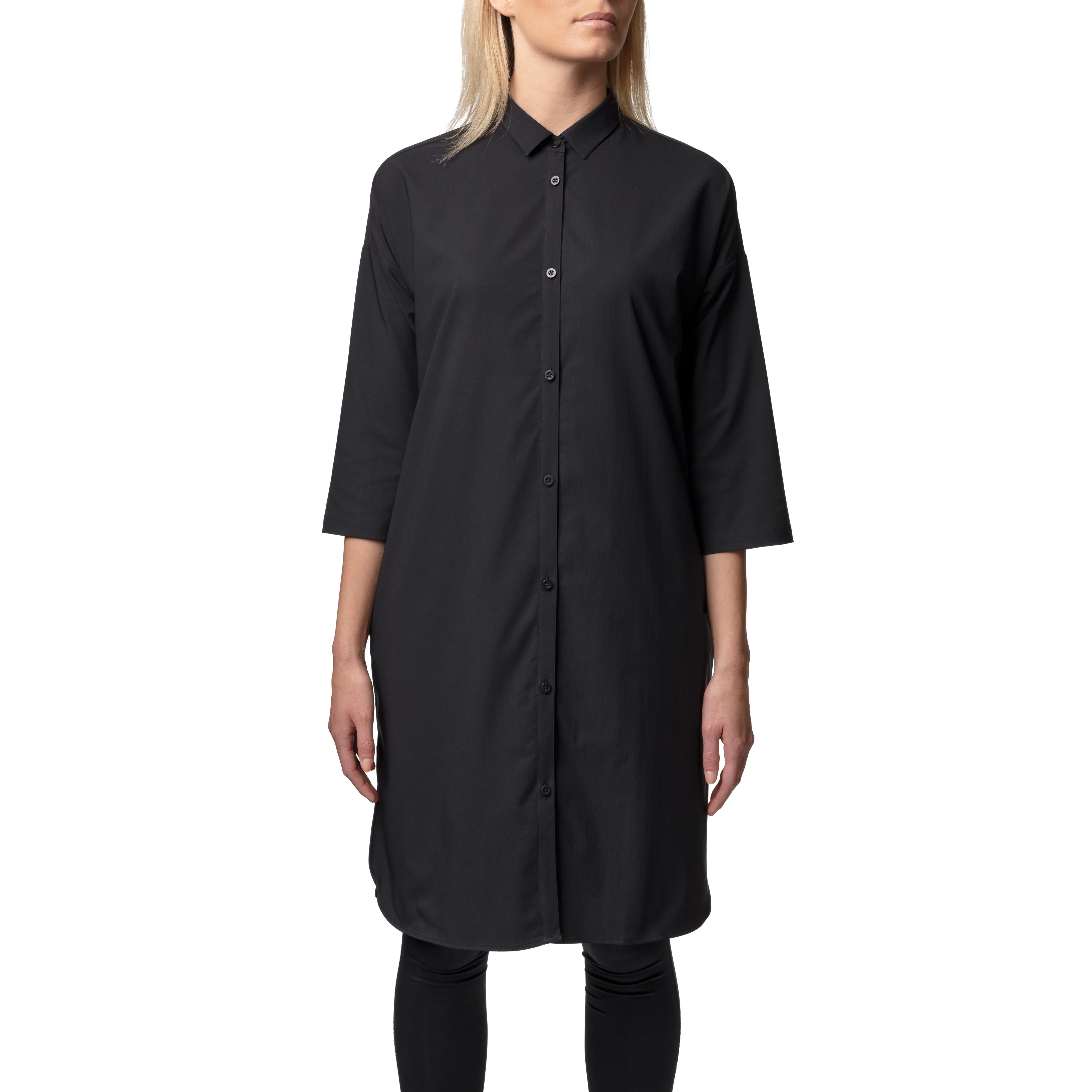 Houdini Women&#x27;s Route Shirt Dress True Black | Buy Houdini Women&#x27;s Route Shirt Dress True Black here | Outnorth