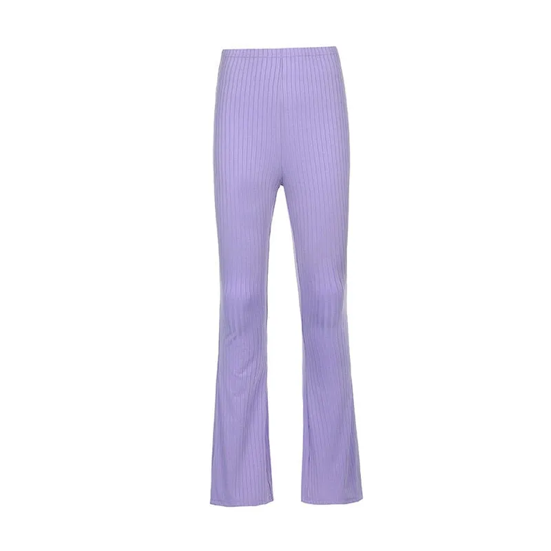 'I Purple U' Aesthetic Flared Bottom Pants