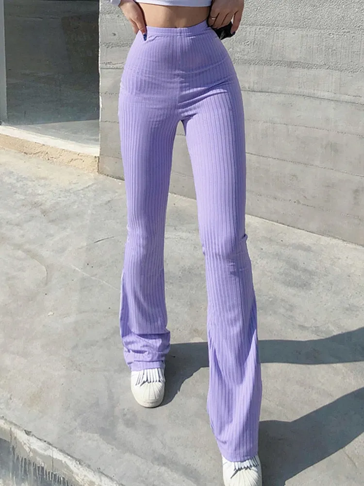 'I Purple U' Aesthetic Flared Bottom Pants