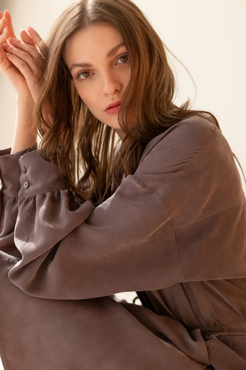 Joy Grey Pearl Shirt Dress