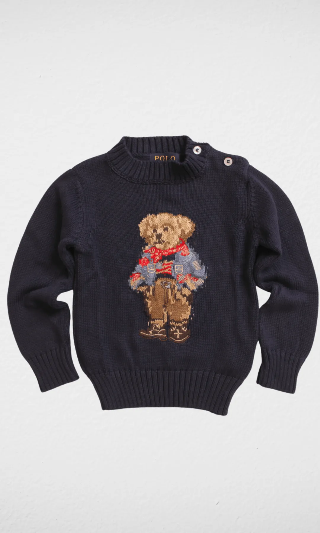 Kids(Small) RL Polo Bear Pullover - Dark Blue