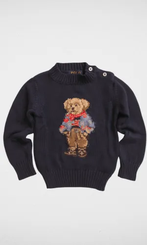 Kids(Small) RL Polo Bear Pullover - Dark Blue