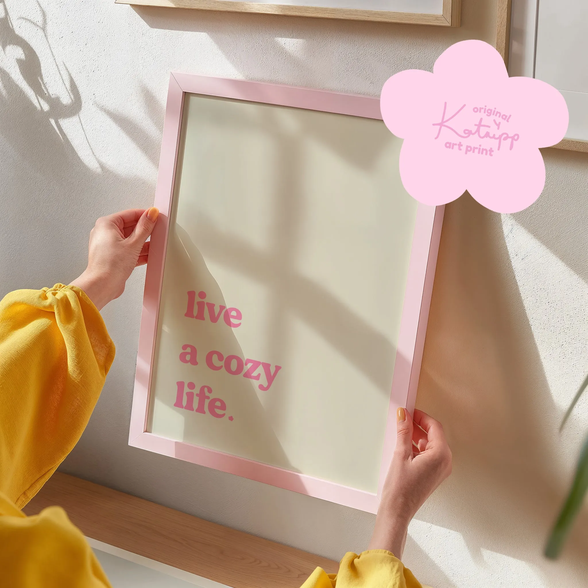 Live a Cosy Life Art Print | Whimsical Home Decor | Cosy Aesthetic Wall Art