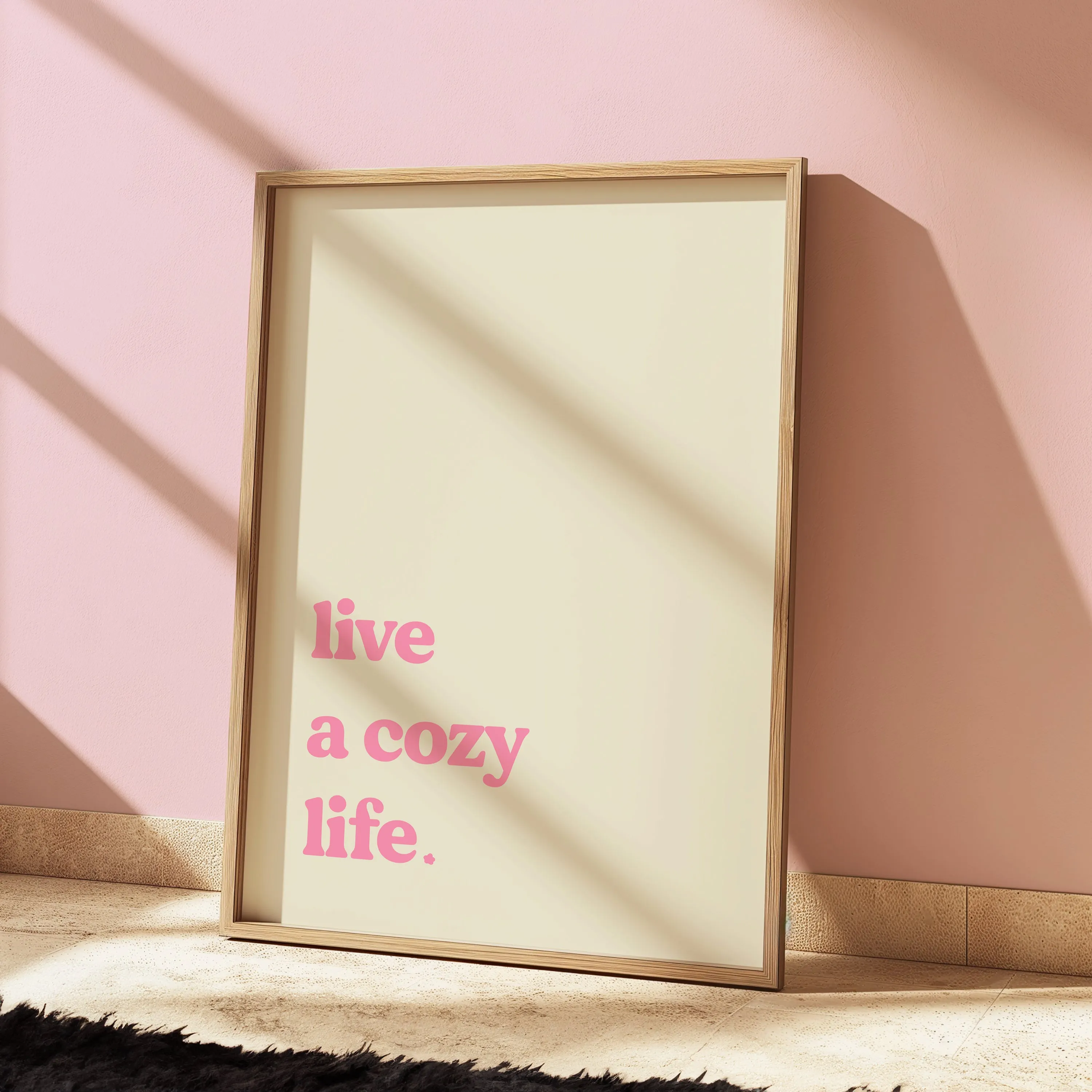 Live a Cosy Life Art Print | Whimsical Home Decor | Cosy Aesthetic Wall Art