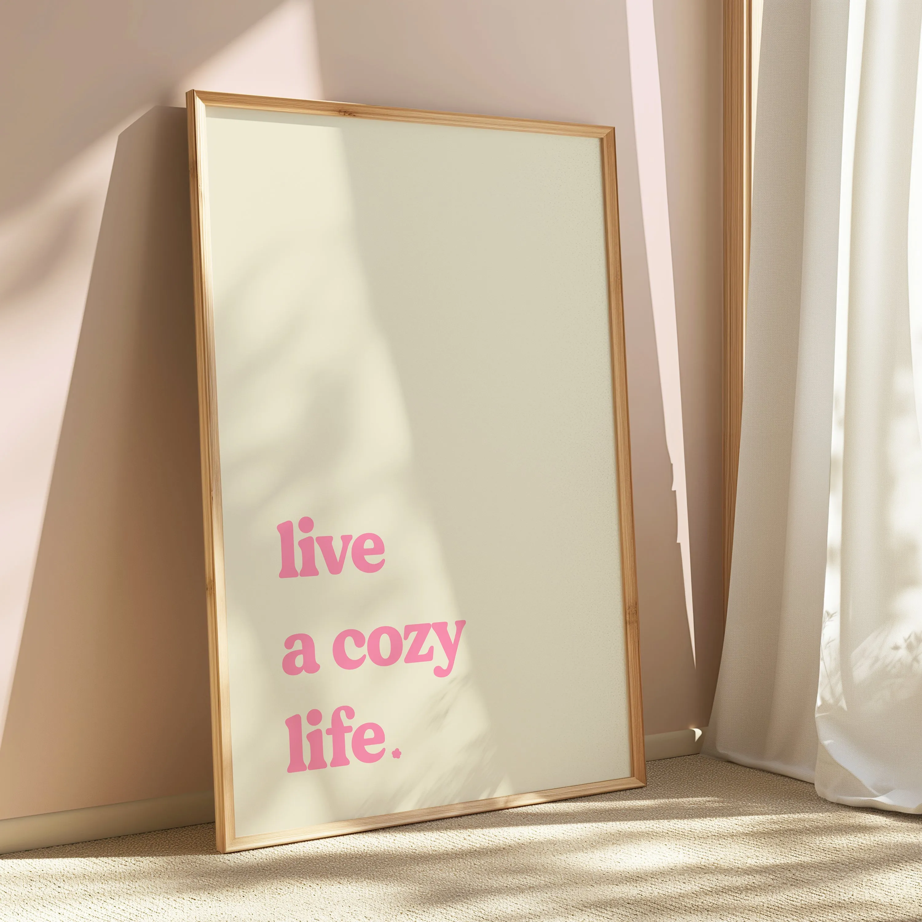 Live a Cosy Life Art Print | Whimsical Home Decor | Cosy Aesthetic Wall Art