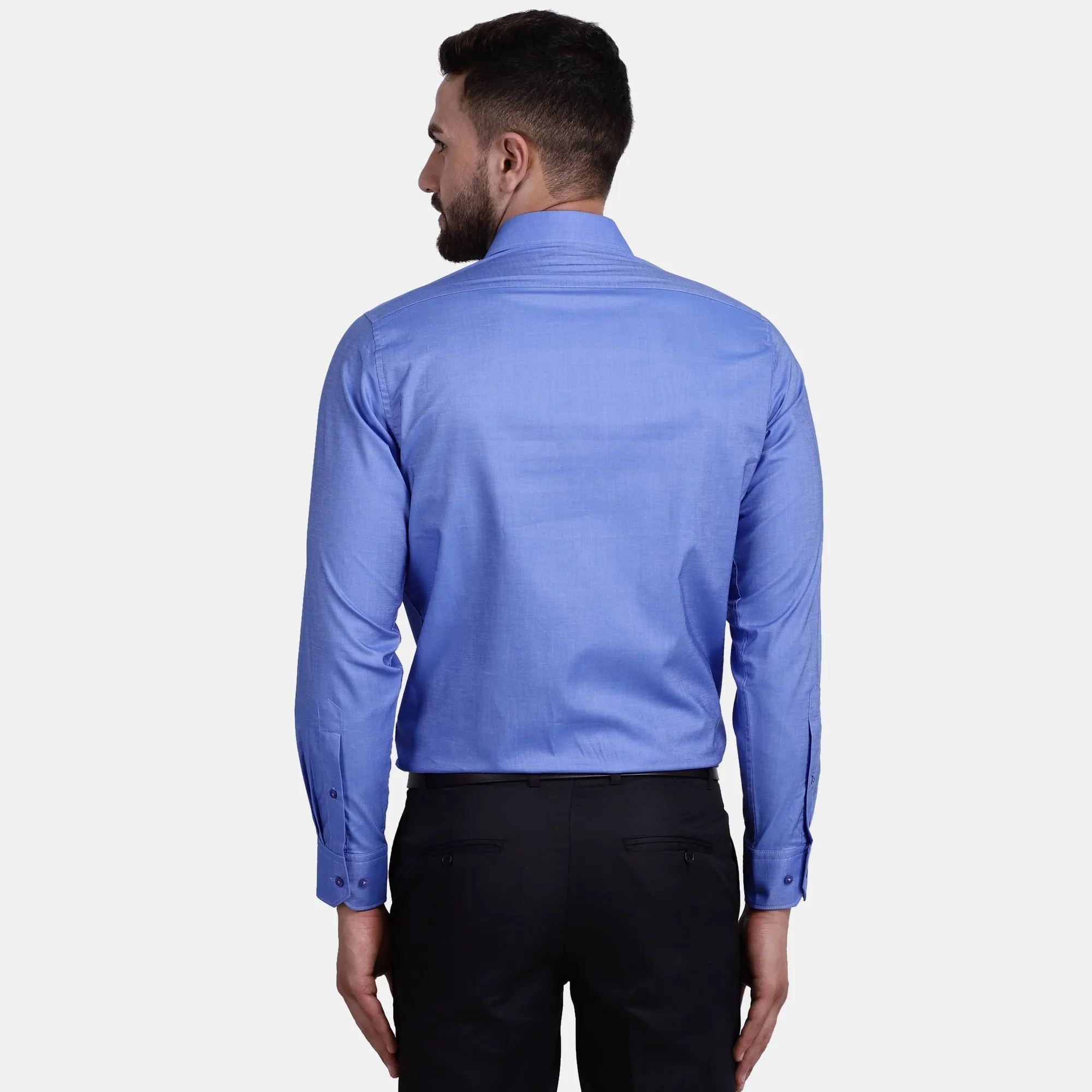 Men's Luthai Supima Mercerised Cotton Solid Regular Fit Dress Shirt