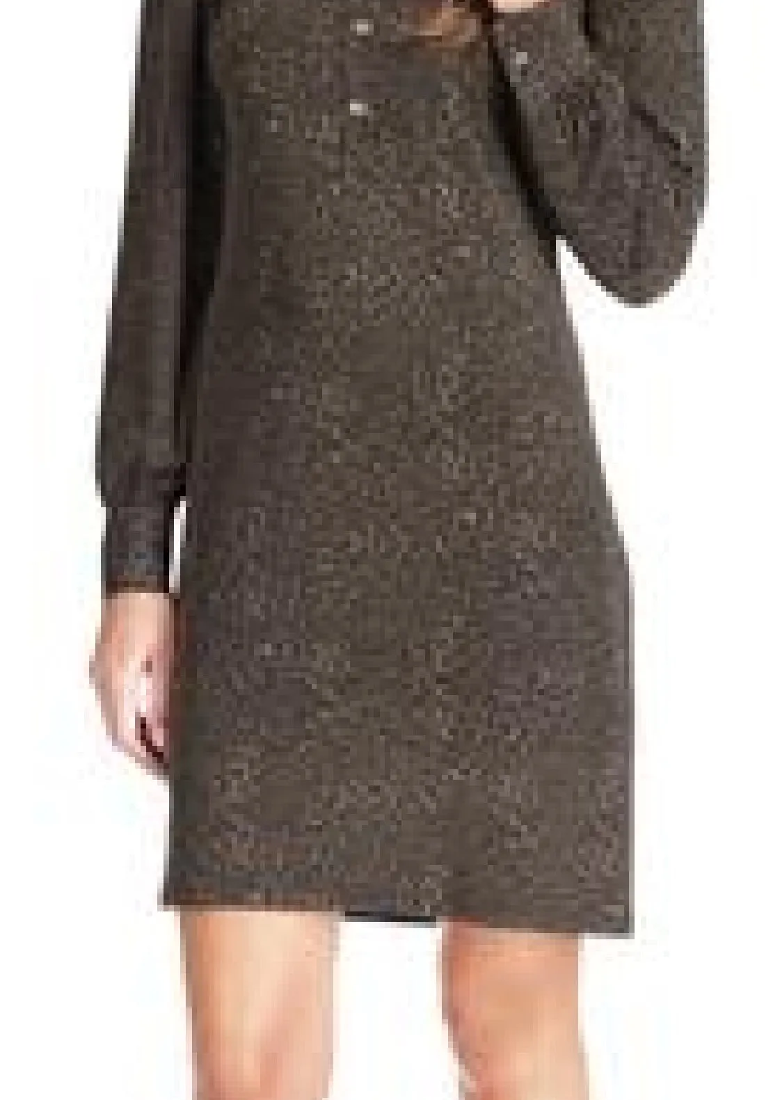 Michael Kors Women's Long Sleeve Mini Shirtdress Green Size Small