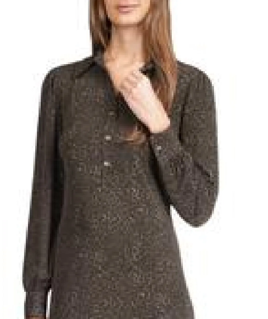 Michael Kors Women's Long Sleeve Mini Shirtdress Green Size Small