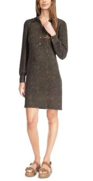 Michael Kors Women's Long Sleeve Mini Shirtdress Green Size Small