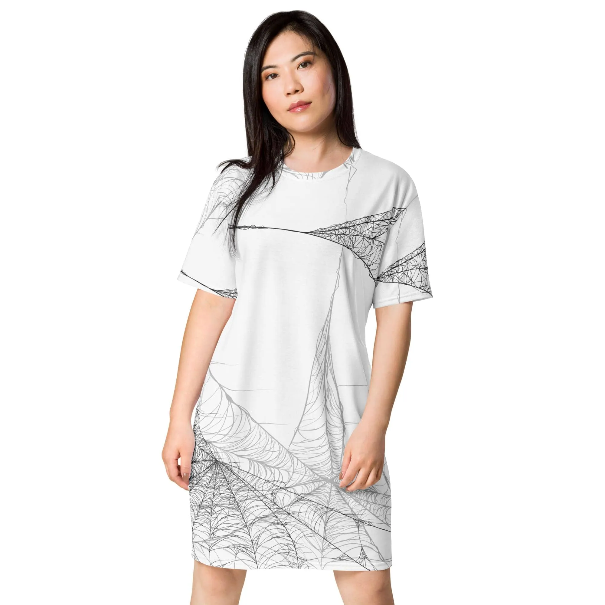Minimalist Spiderweb T-Shirt Dress