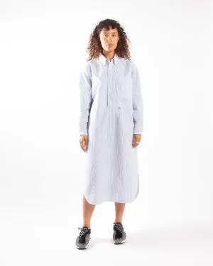 nanamica Stripe Button Down Wind Shirt Dress Navy