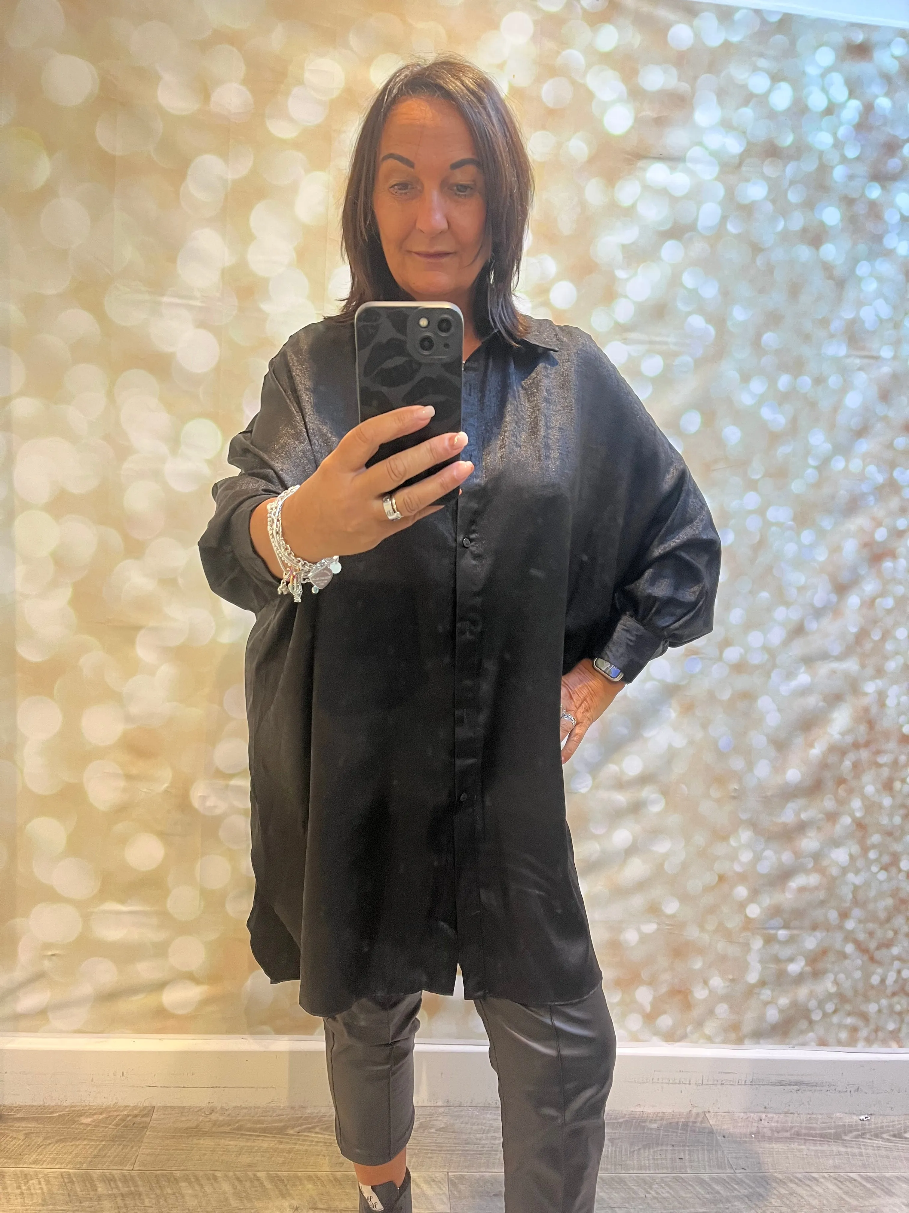 Oversized Metallic Shirt / Dress