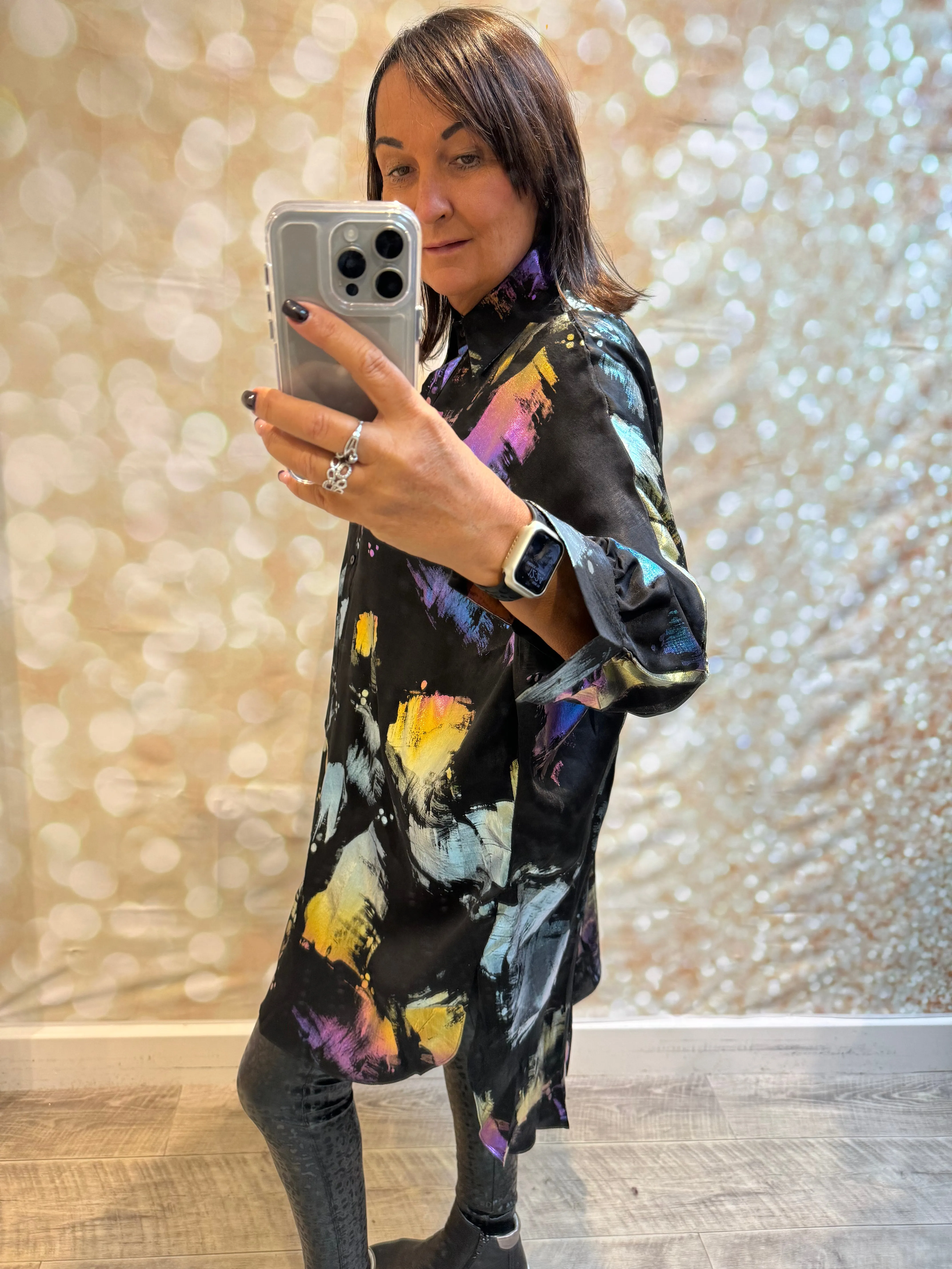 Oversized Metallic Shirt / Dress
