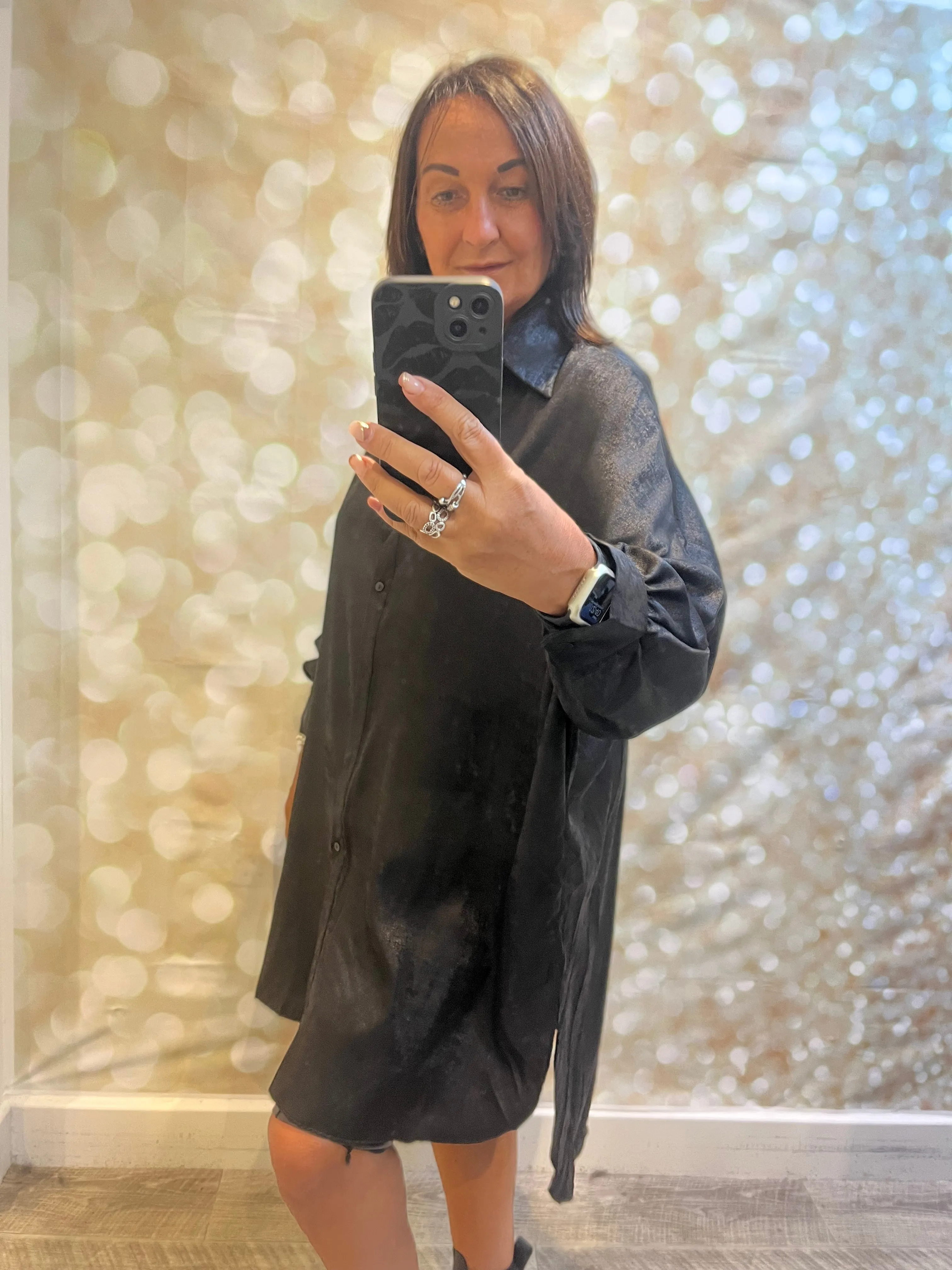 Oversized Metallic Shirt / Dress