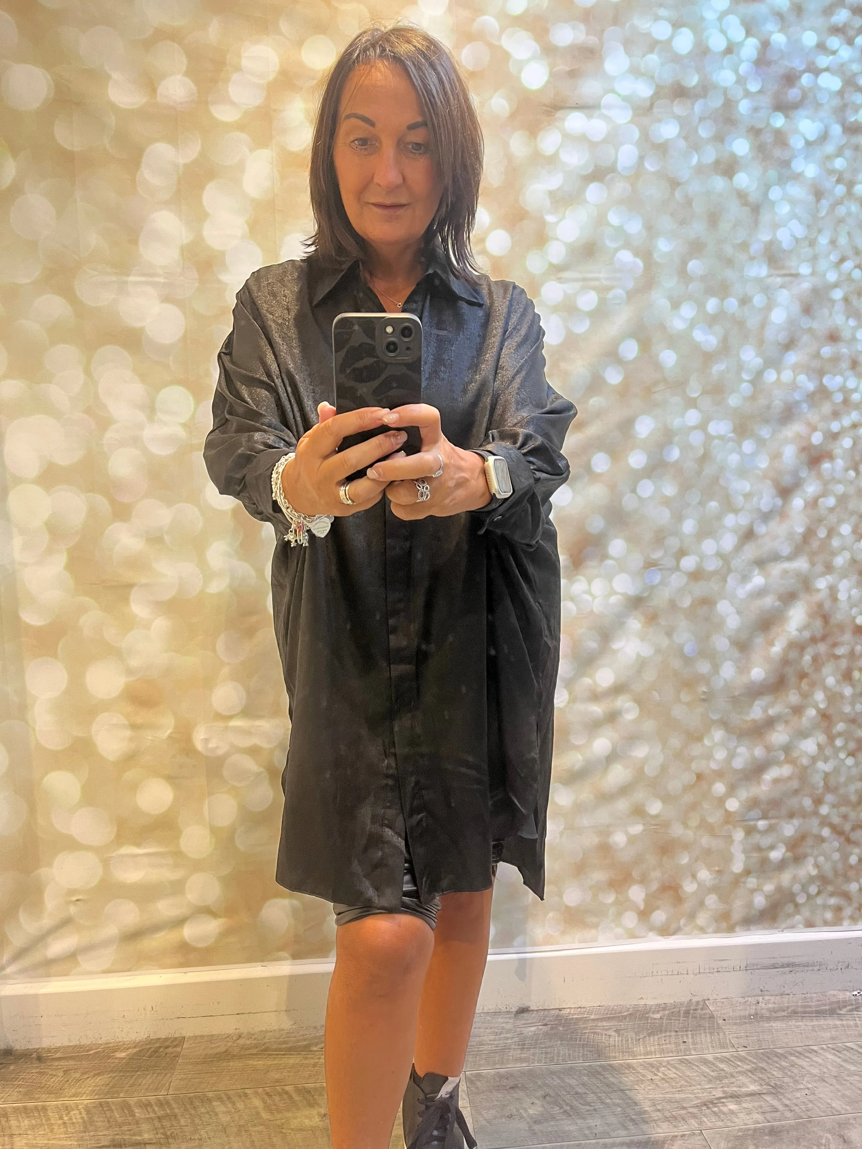 Oversized Metallic Shirt / Dress