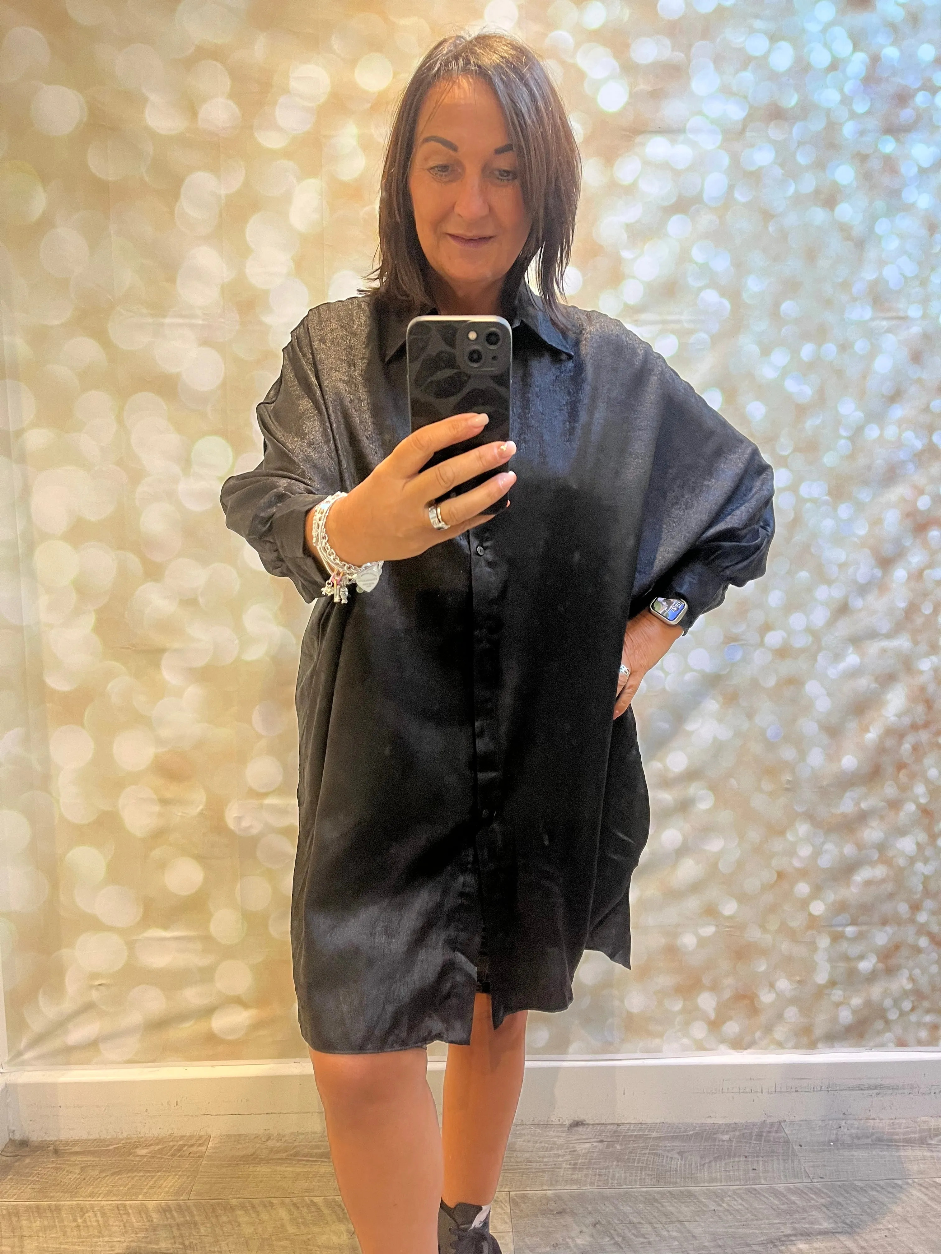 Oversized Metallic Shirt / Dress