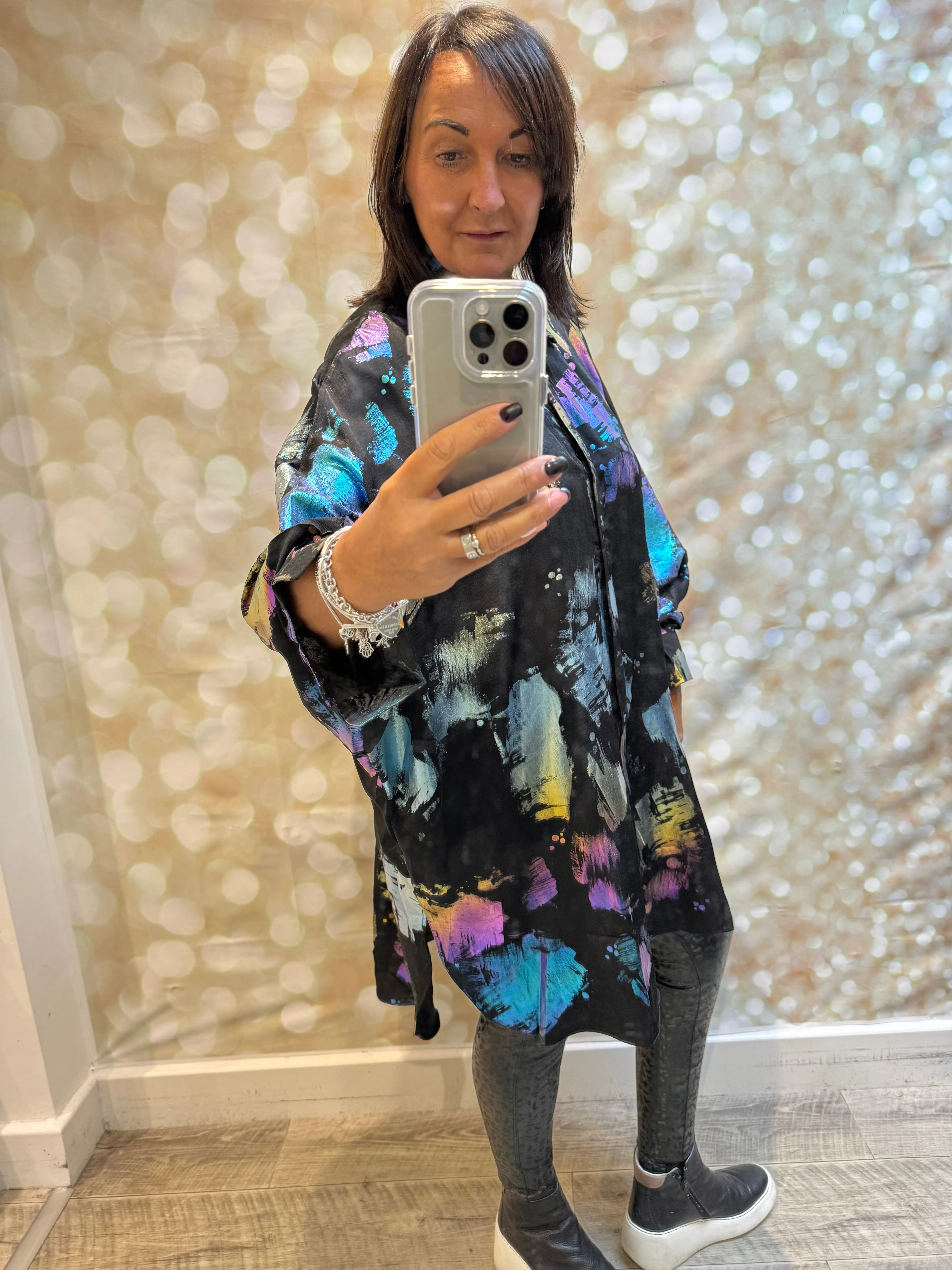 Oversized Metallic Shirt / Dress