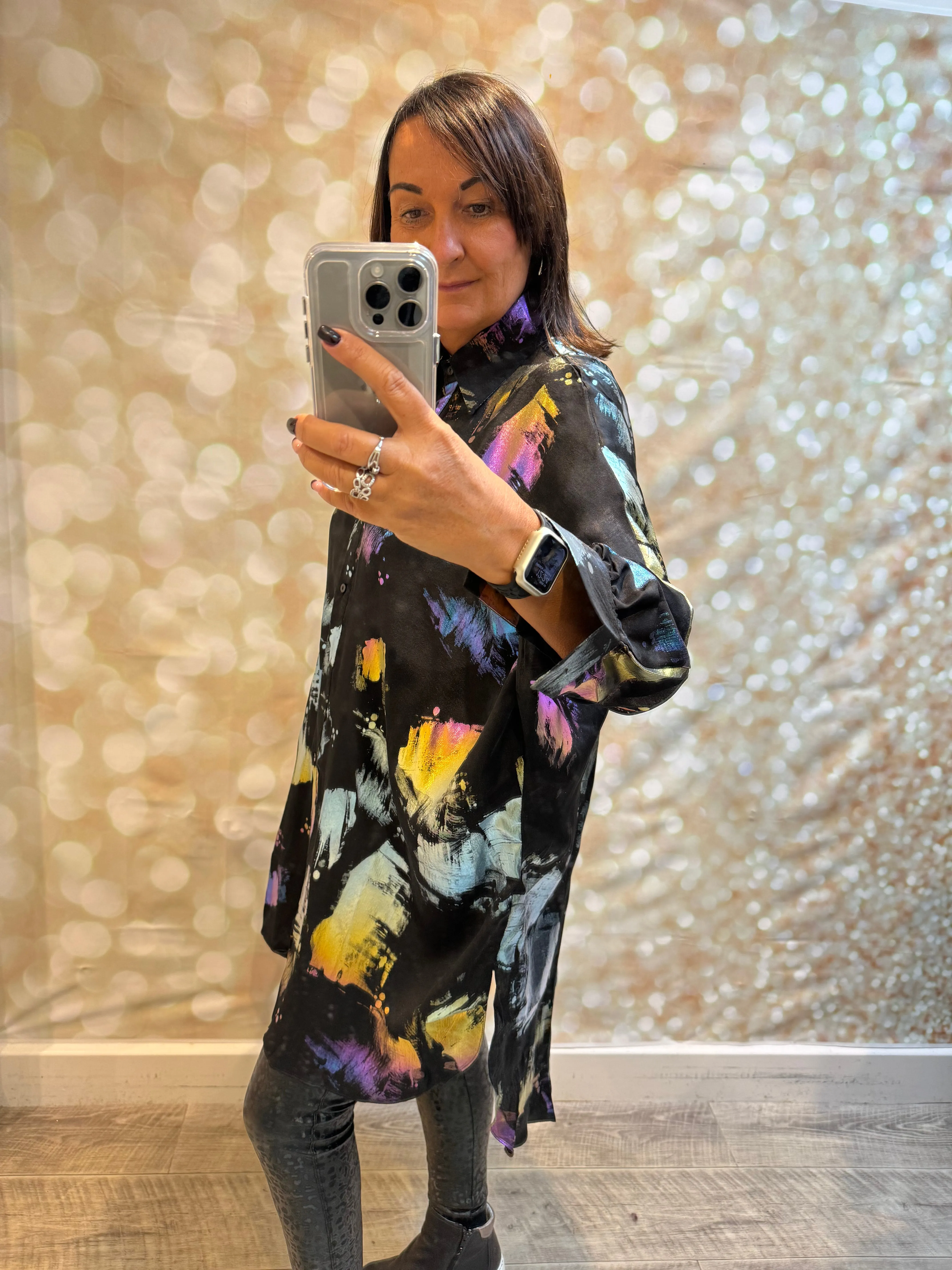 Oversized Metallic Shirt / Dress