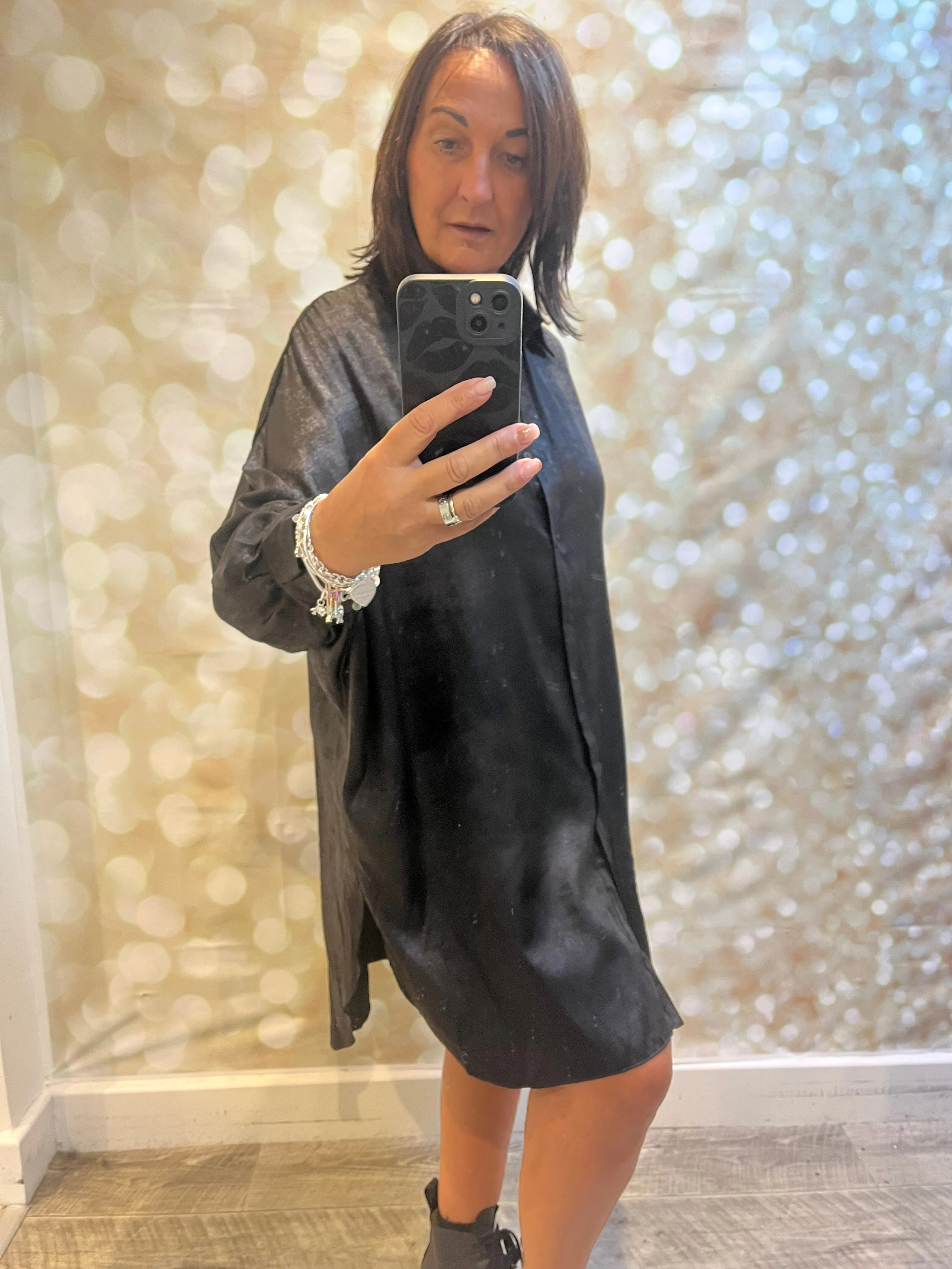 Oversized Metallic Shirt / Dress