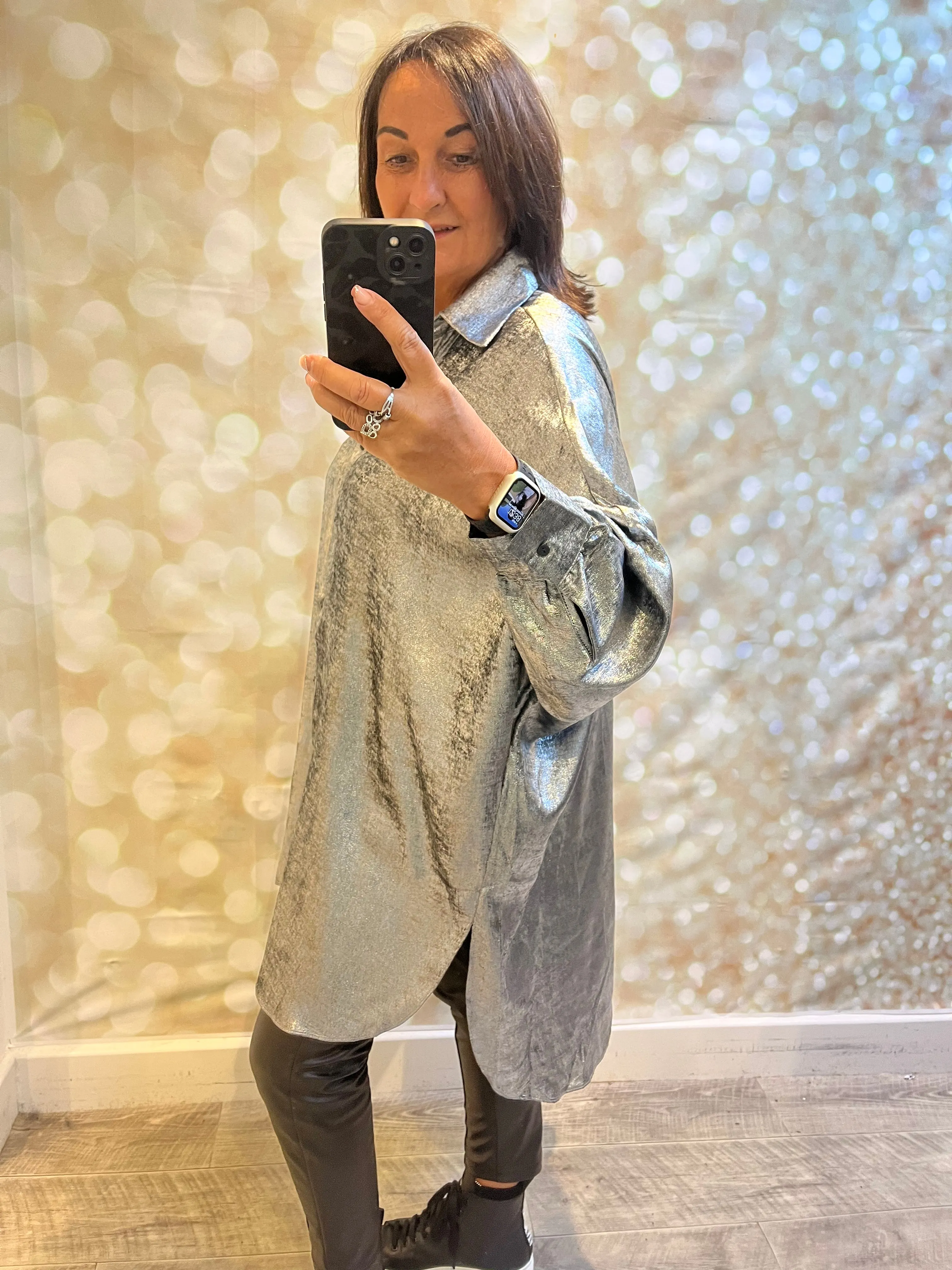 Oversized Metallic Shirt / Dress