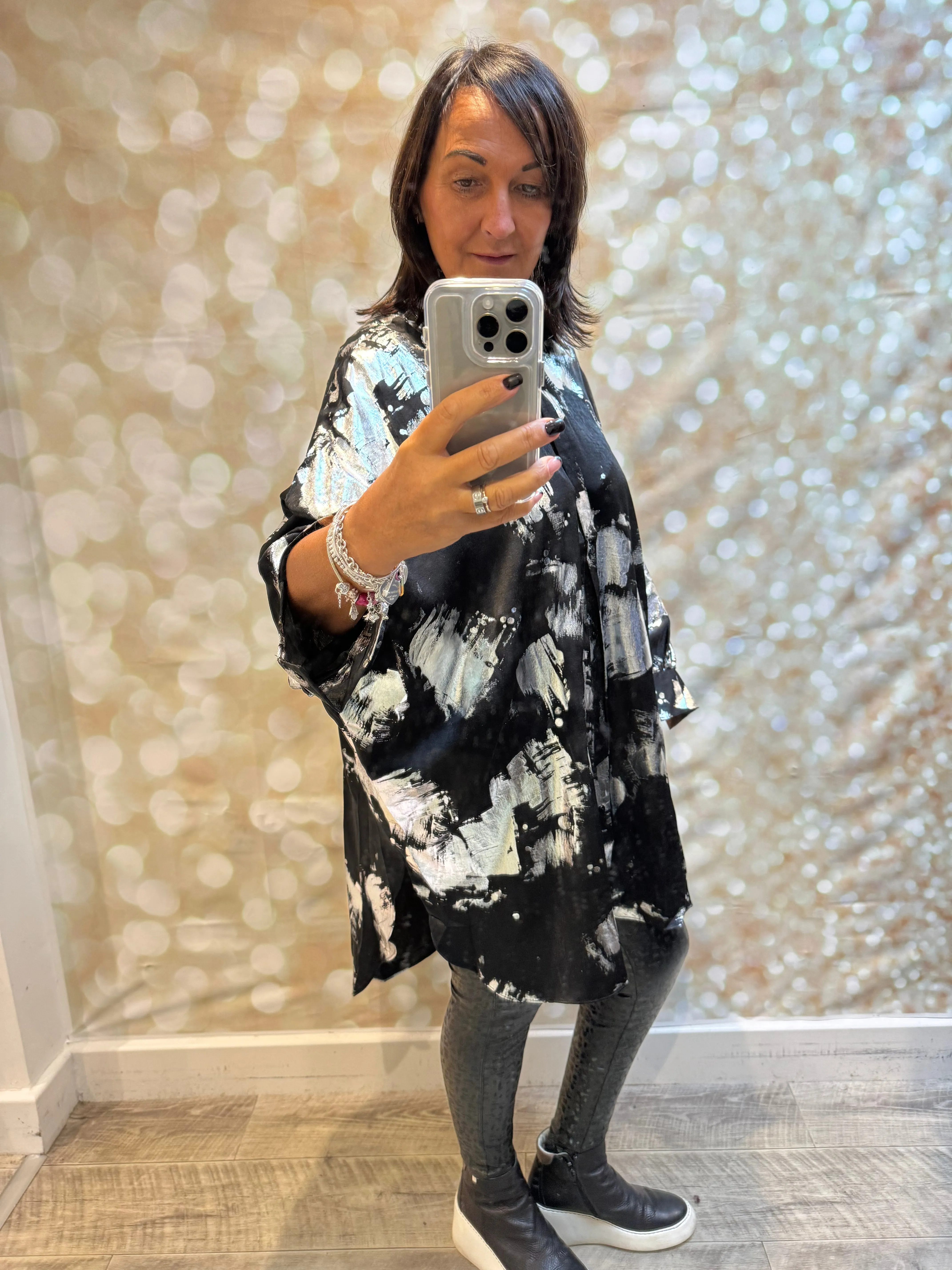 Oversized Metallic Shirt / Dress