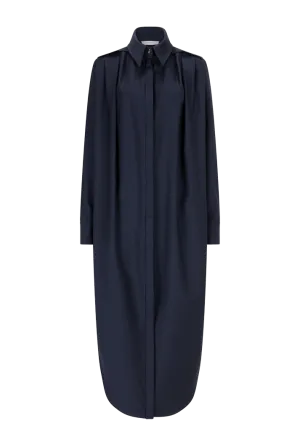 Oversized Pleated Shirt Dress